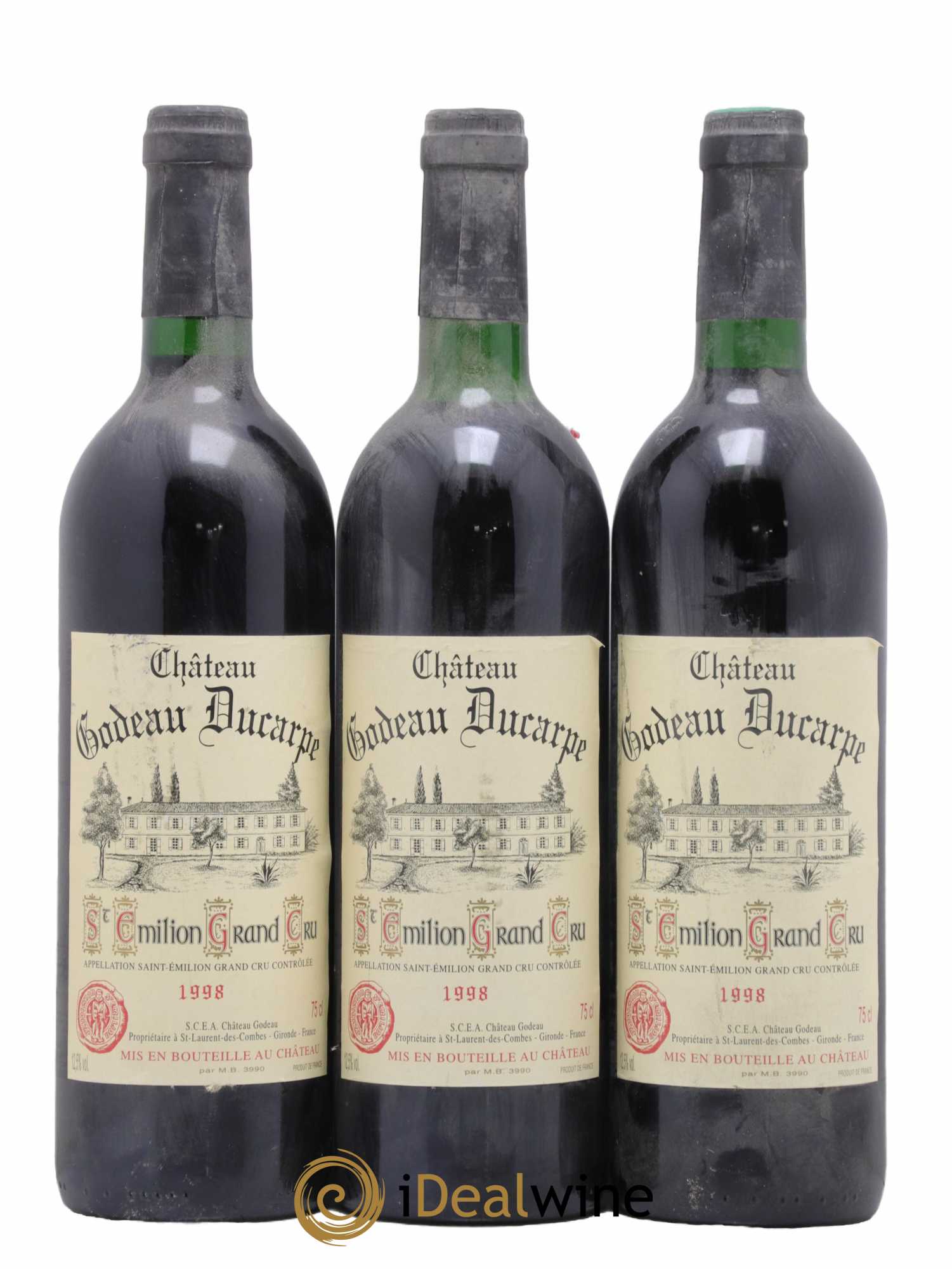 Saint-Émilion Grand Cru Château Godeau Ducarpe 1998 - Lot de 6 bouteilles - 1