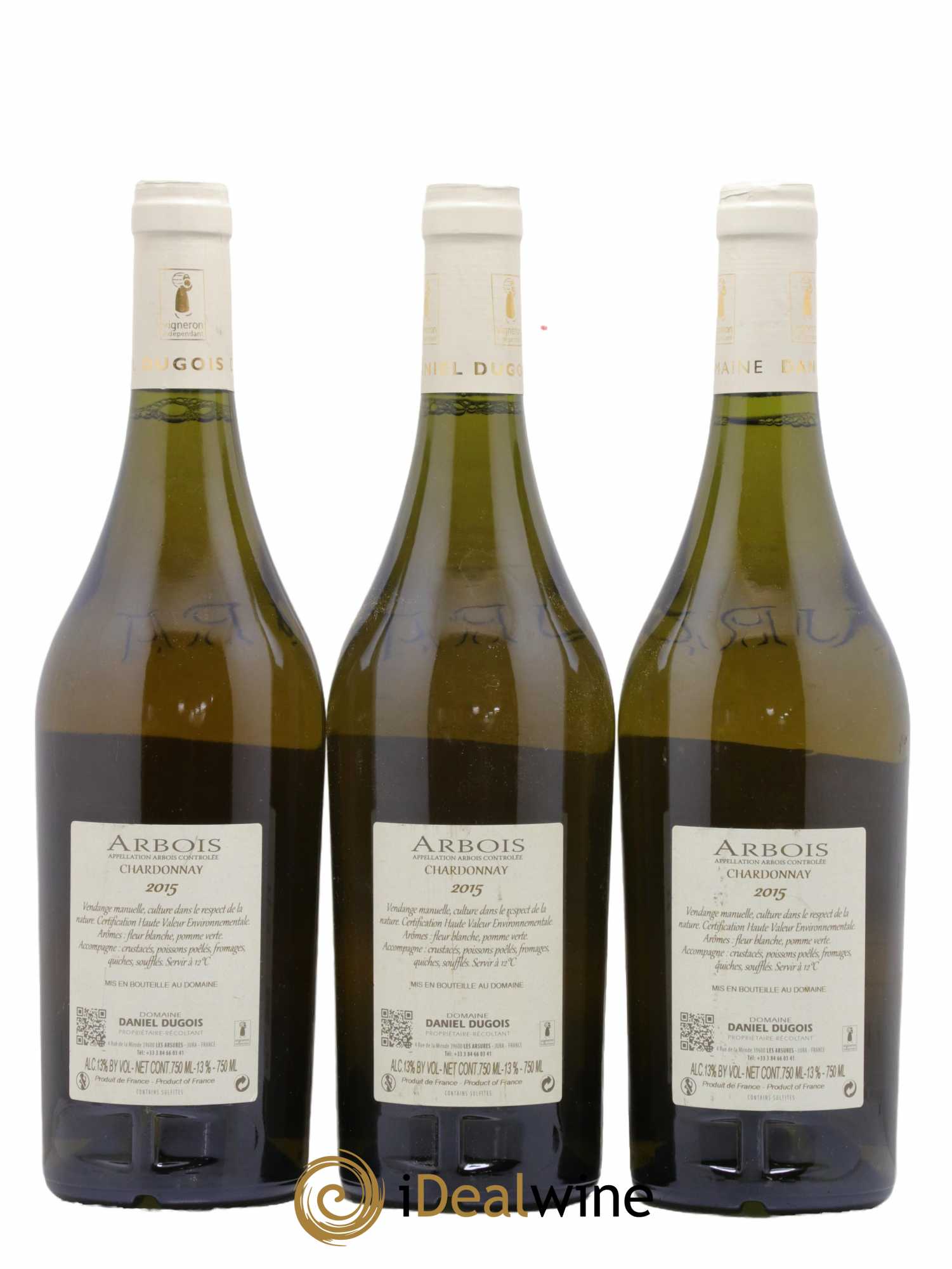 Arbois Chardonnay Daniel Dugois 2015 - Lot de 3 bouteilles - 1
