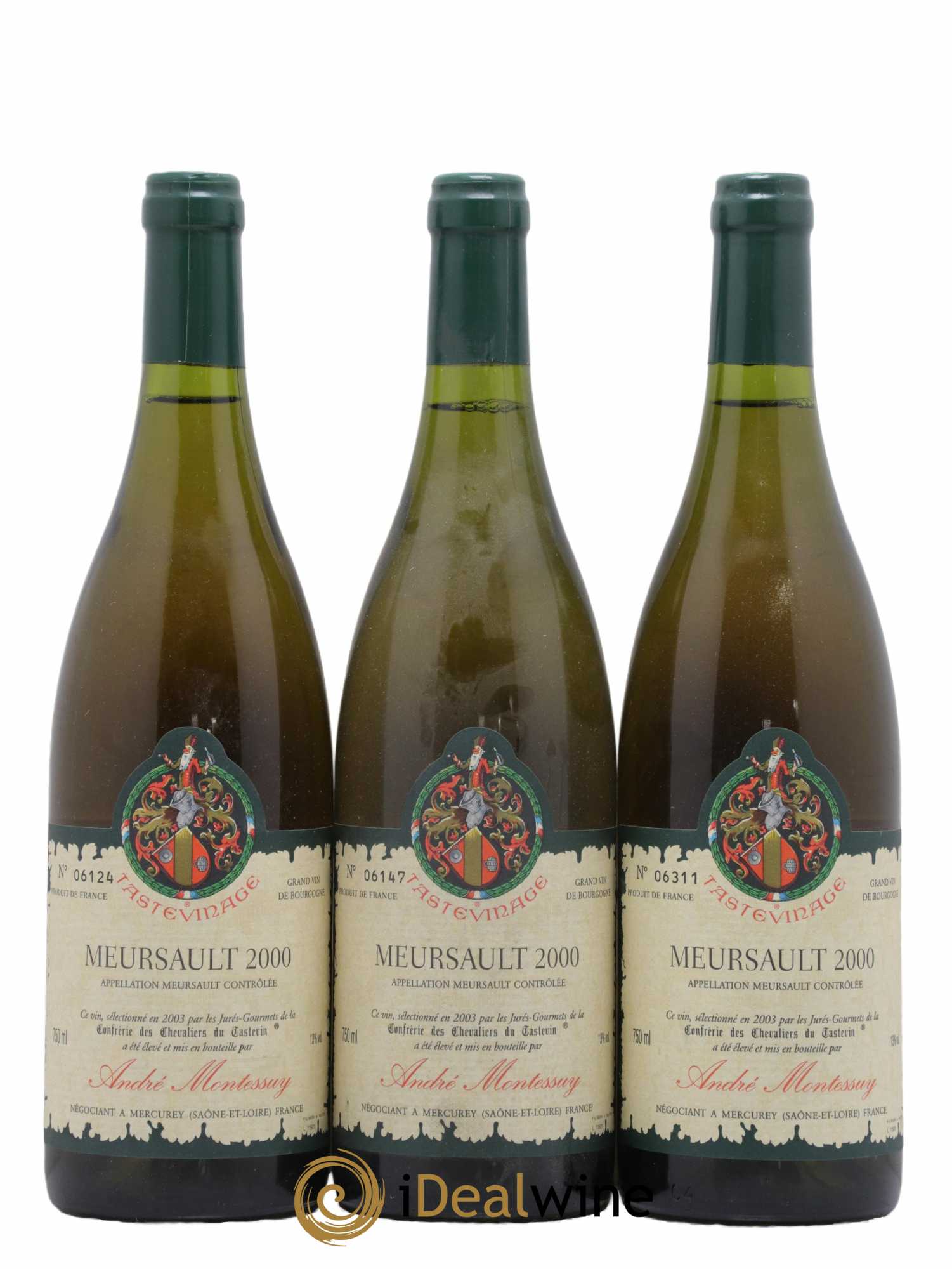 Meursault Tastevinage Domaine André Montessuy 2000 - Lot de 3 bouteilles - 0