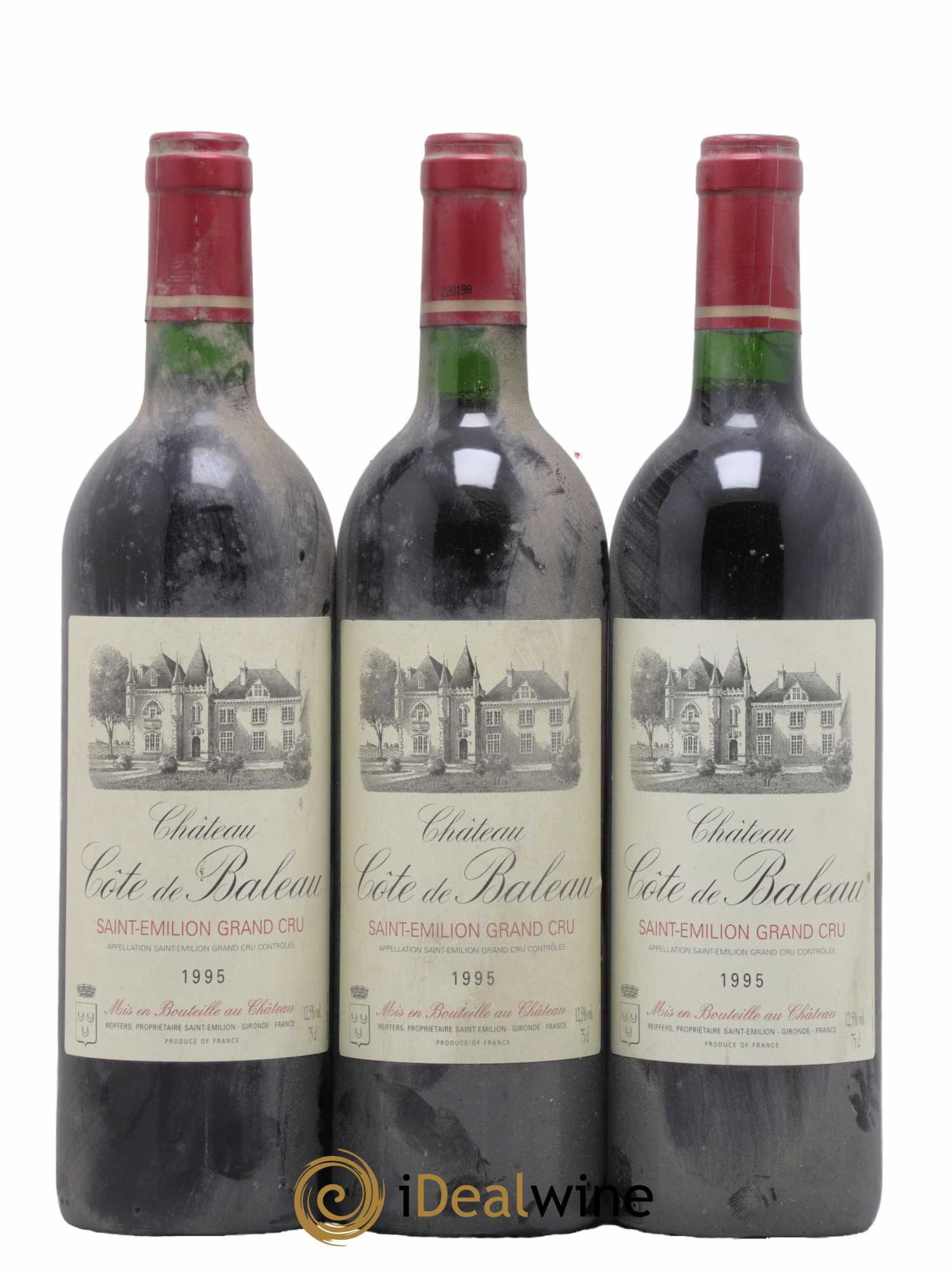 Château Côte de Baleau Grand Cru Classé 1995 - Lot de 3 bouteilles - 0