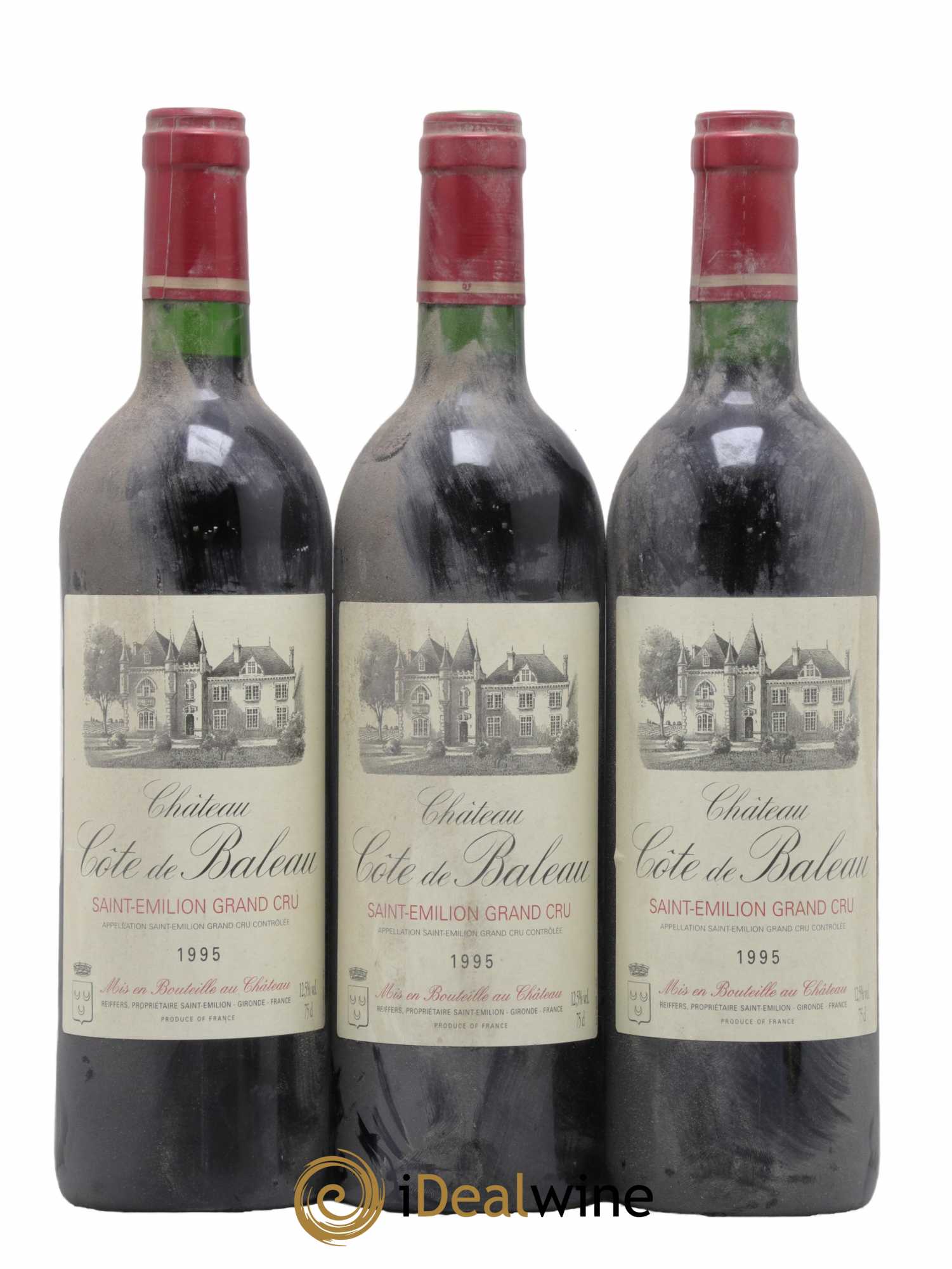 Château Côte de Baleau Grand Cru Classé 1995 - Lot de 3 bouteilles - 0