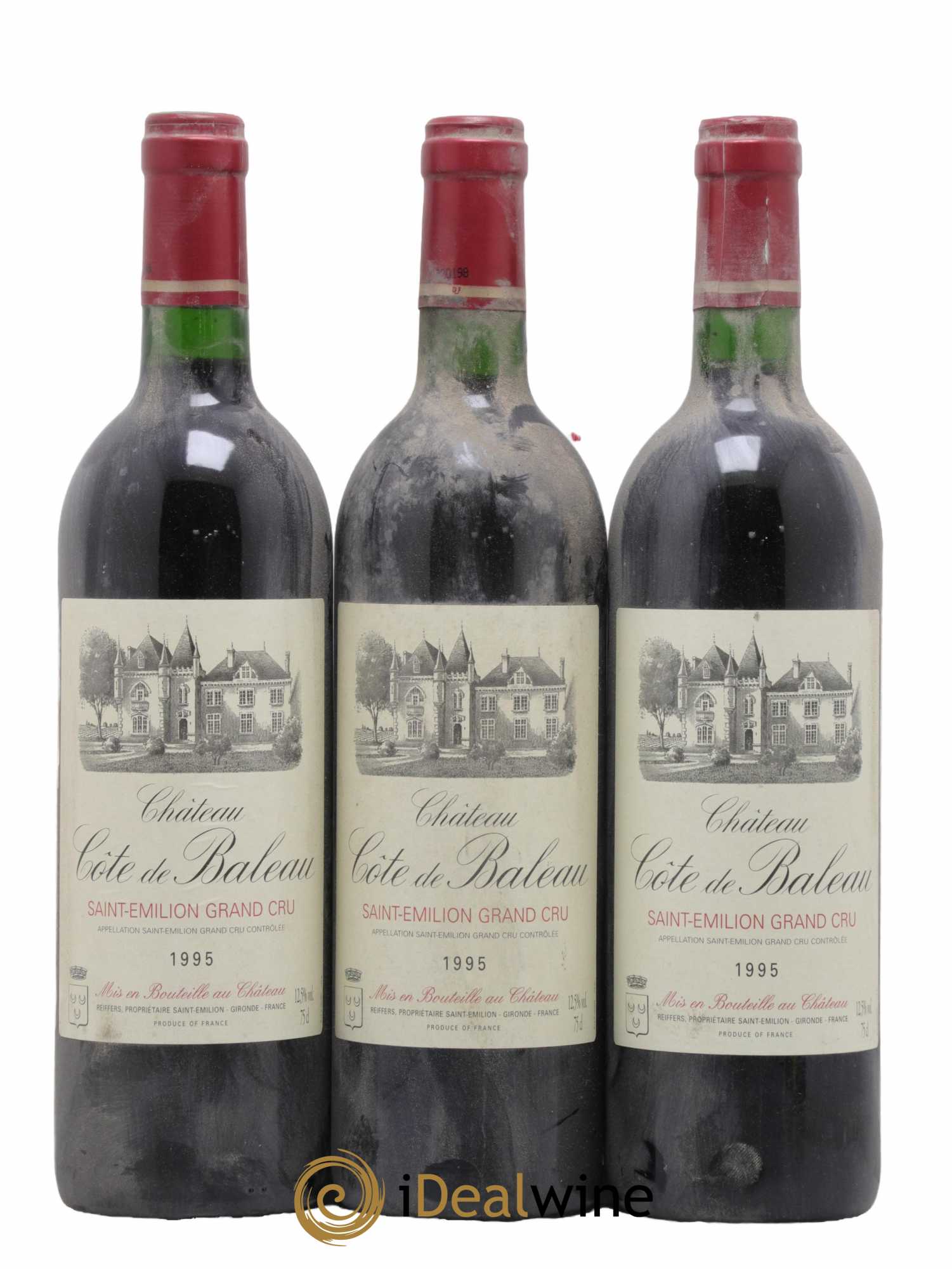 Château Côte de Baleau Grand Cru Classé 1995 - Lot de 3 bouteilles - 0