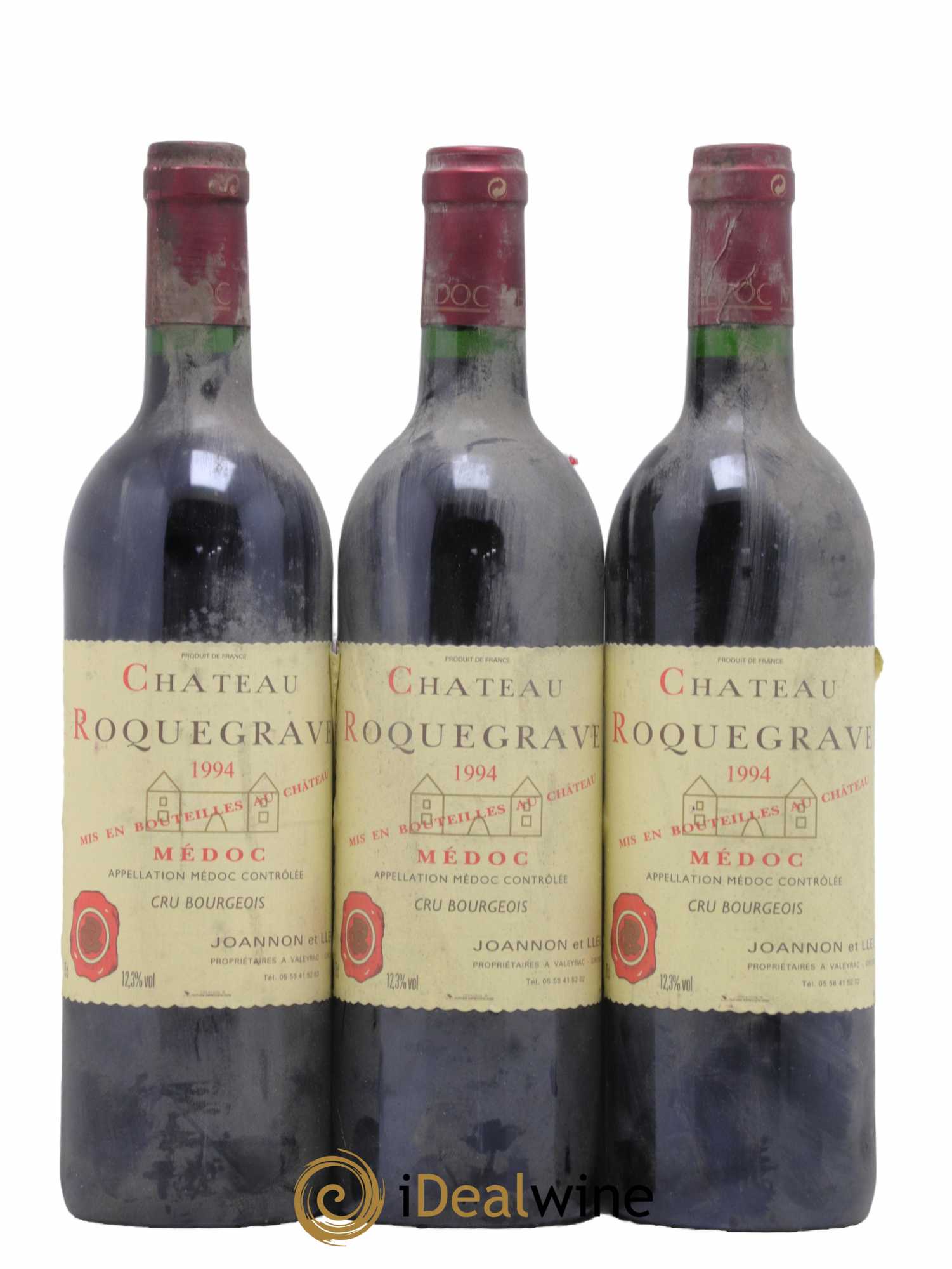Médoc Château Roquegrave 1994 - Lot de 3 bouteilles - 0