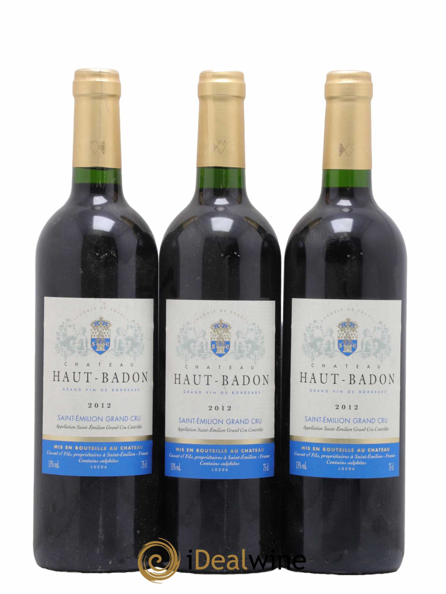 Saint-Émilion Grand Cru Château Haut Badon 2012 - Lot de 3 bouteilles - 0