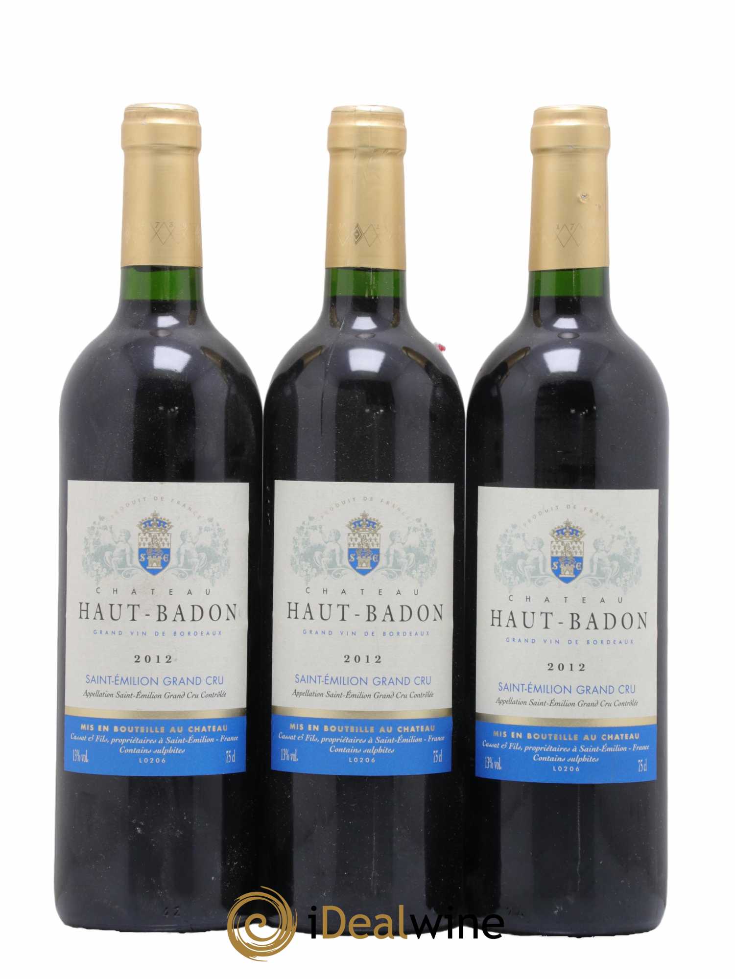 Saint-Émilion Grand Cru Château Haut Badon 2012 - Lot de 3 bouteilles - 0