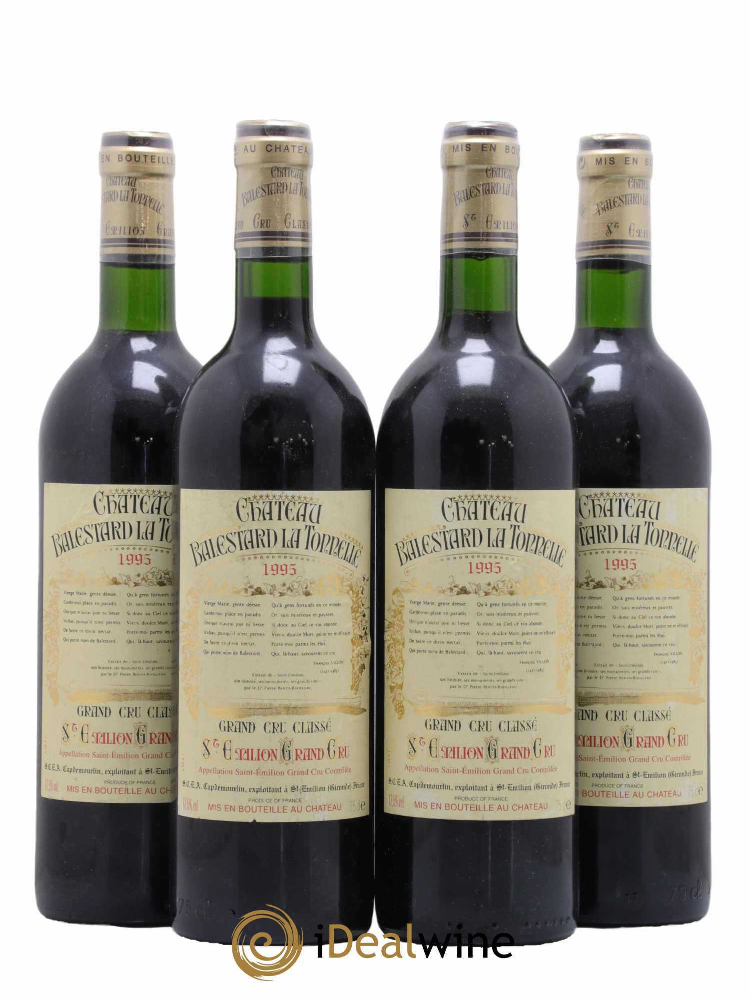 Château Balestard la Tonnelle Grand Cru Classé 1995 - Lot de 4 bouteilles - 0