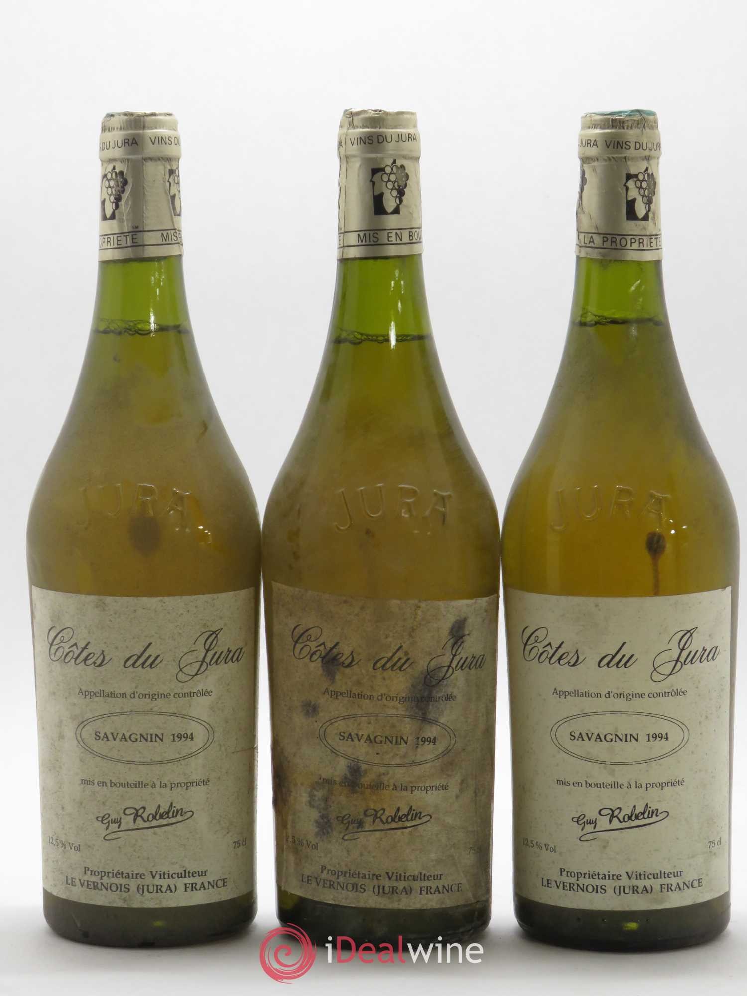 Côtes du Jura Savagnin Guy Roblin 1994 - Lot de 3 bouteilles - 0