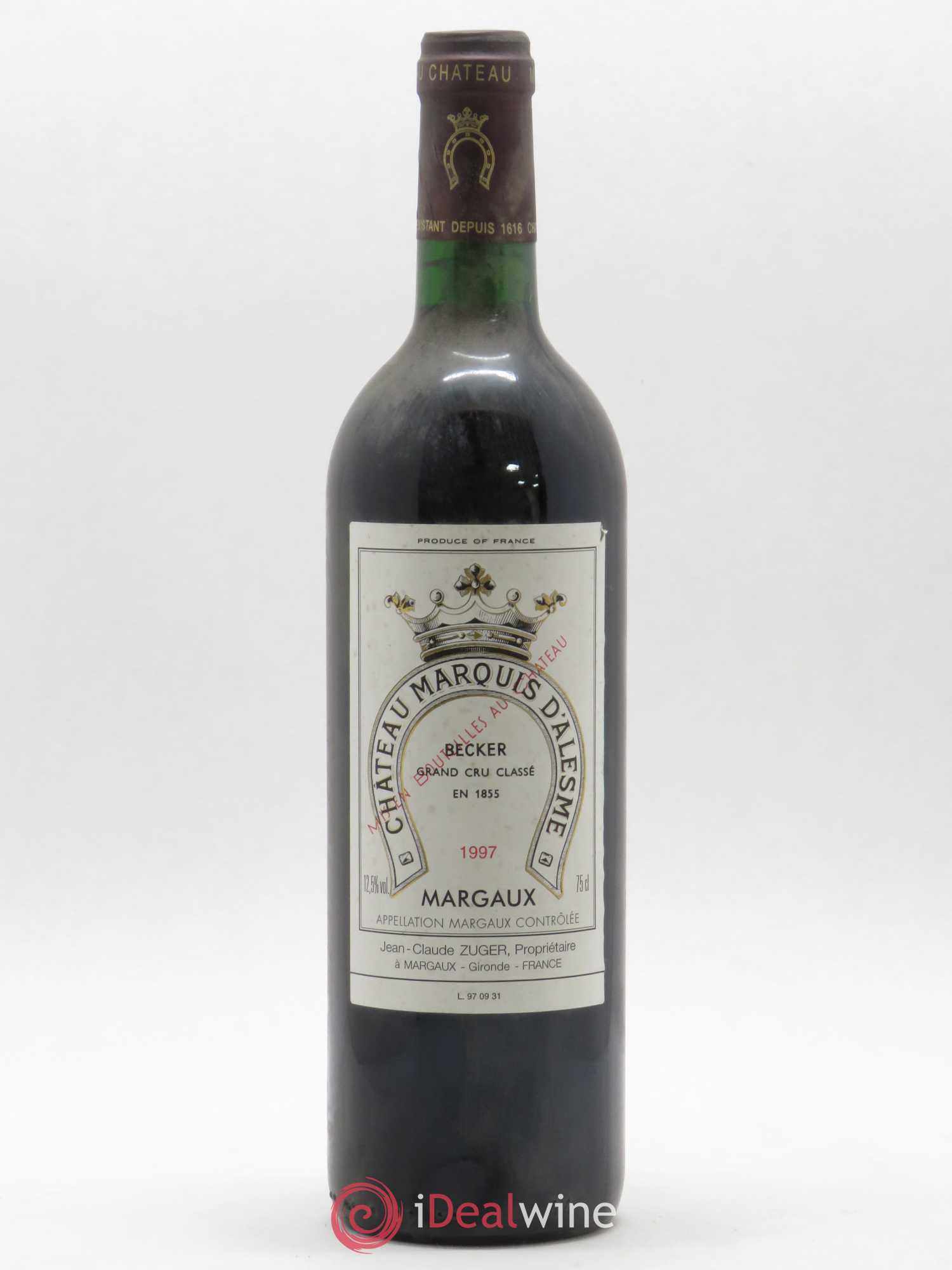Château Marquis d'Alesme 1997 - Lot de 1 bouteille - 0