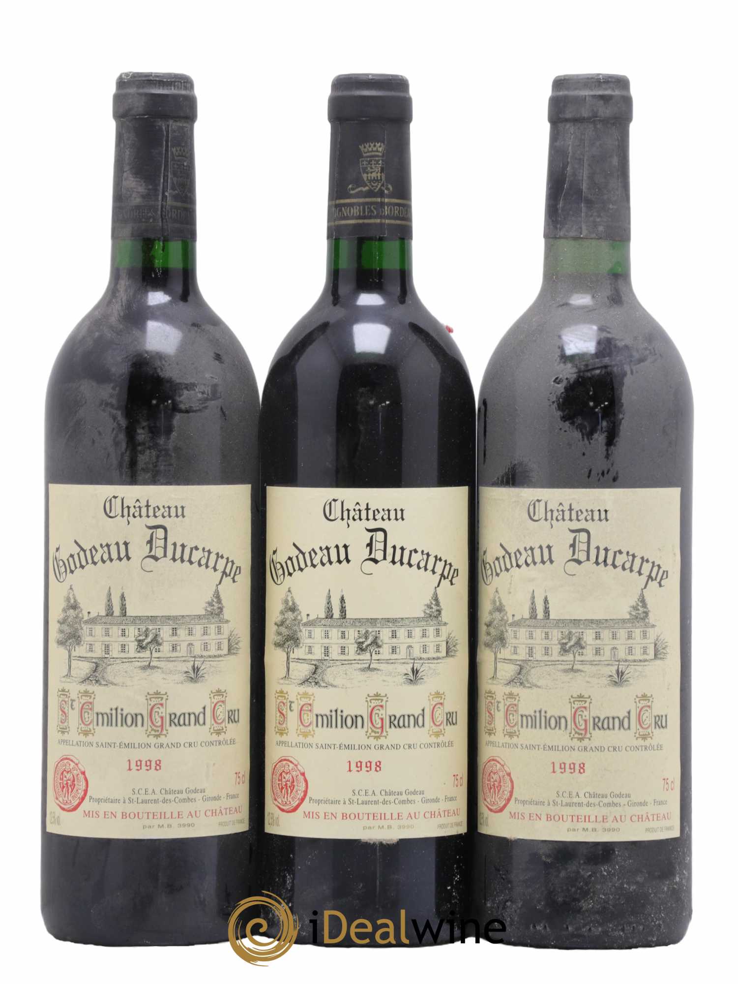 Saint-Émilion Grand Cru Château Godeau Ducarpe 1998 - Lot de 6 bouteilles - 1