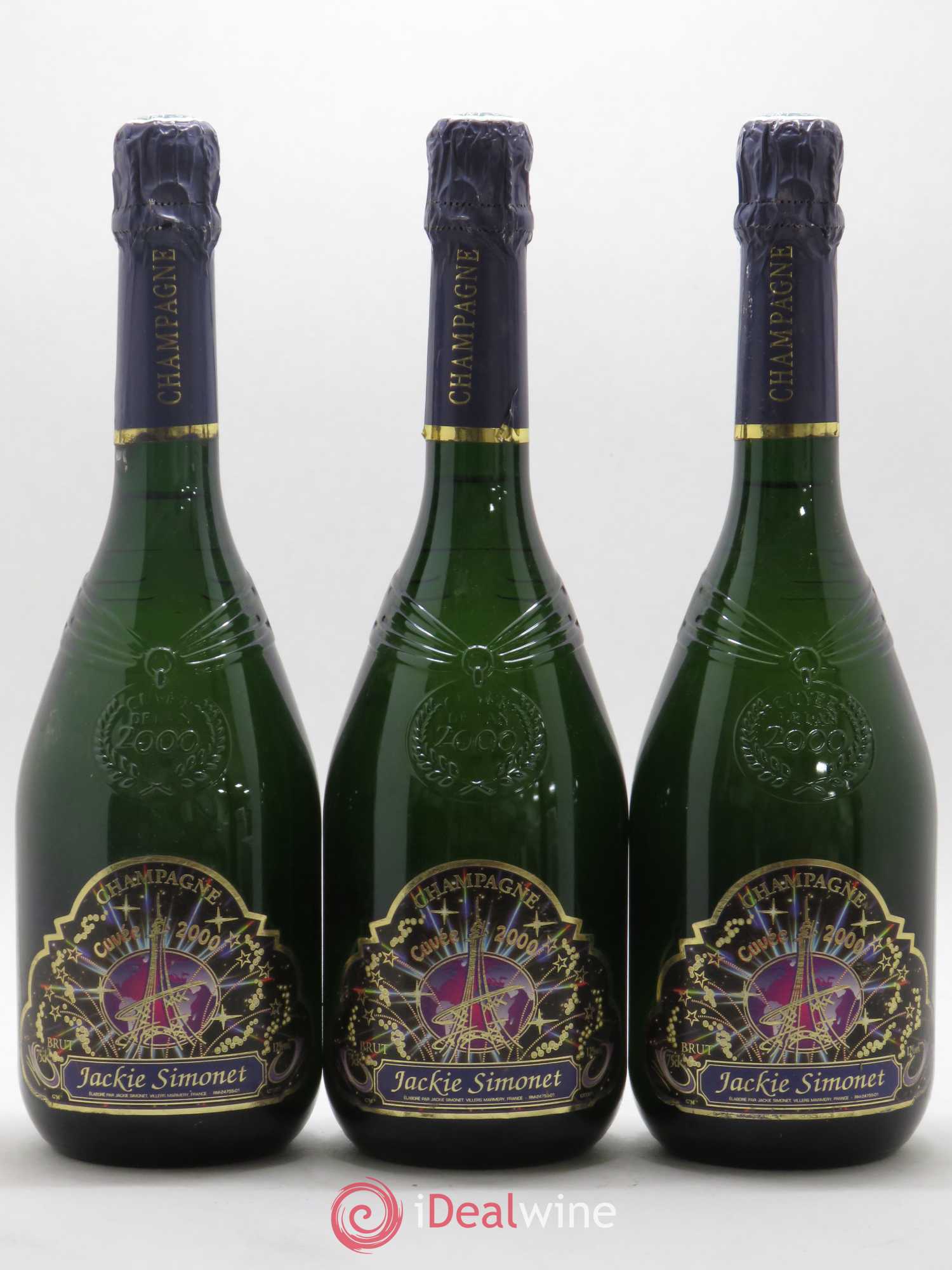 Champagne Simonet Brut 2000 - Lot de 3 bouteilles - 0