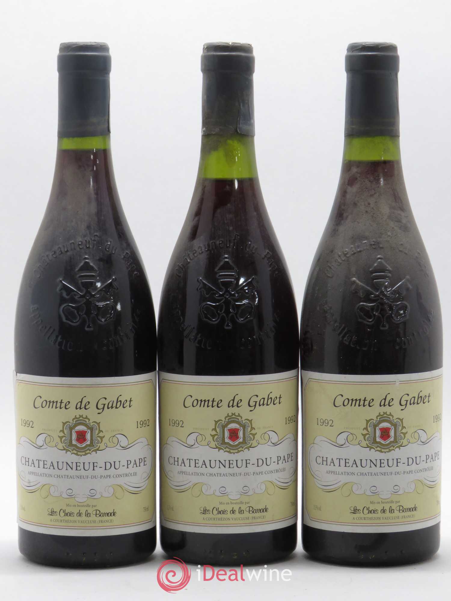 Châteauneuf-du-Pape Comte de Gabet Les Chais de la Barrade 1992 - Posten von 3 Flaschen - 0