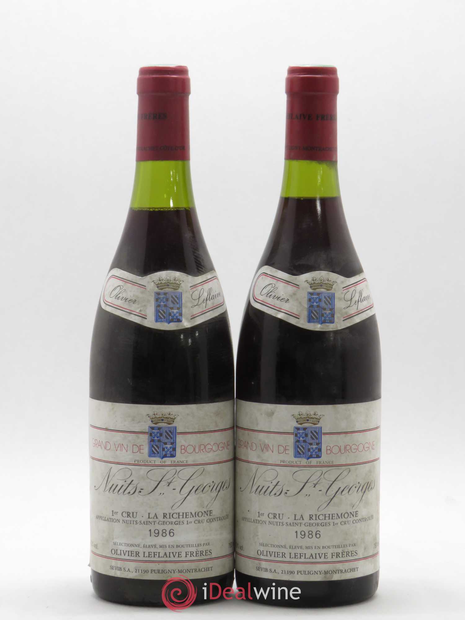 Nuits-Saint-Georges 1er Cru La Richemone Olivier Leflaive 1986 - Lot de 2 bouteilles - 0