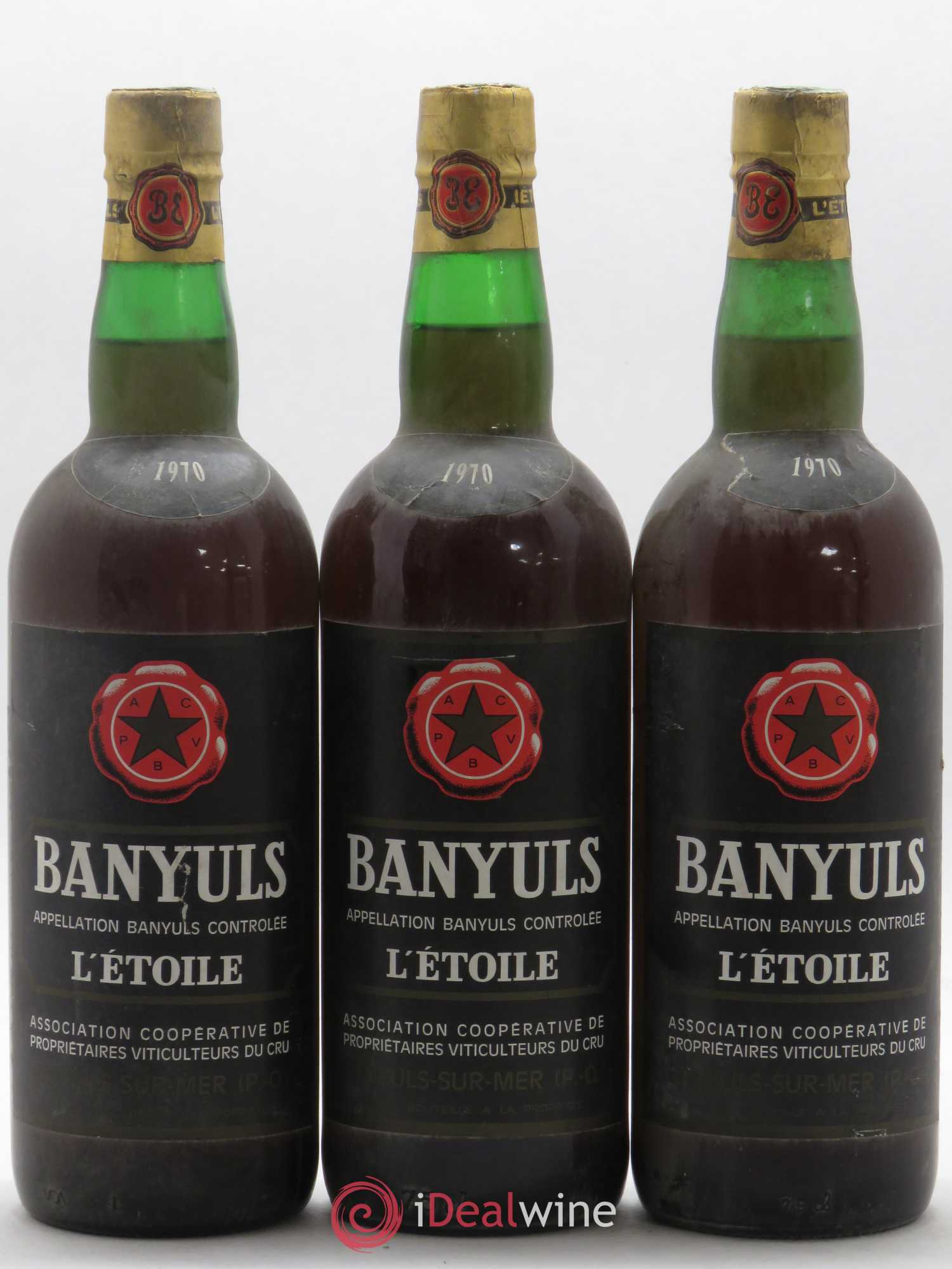 Banyuls L'Etoile Coopérative de Banyuls 1970 - Posten von 3 Flaschen - 0