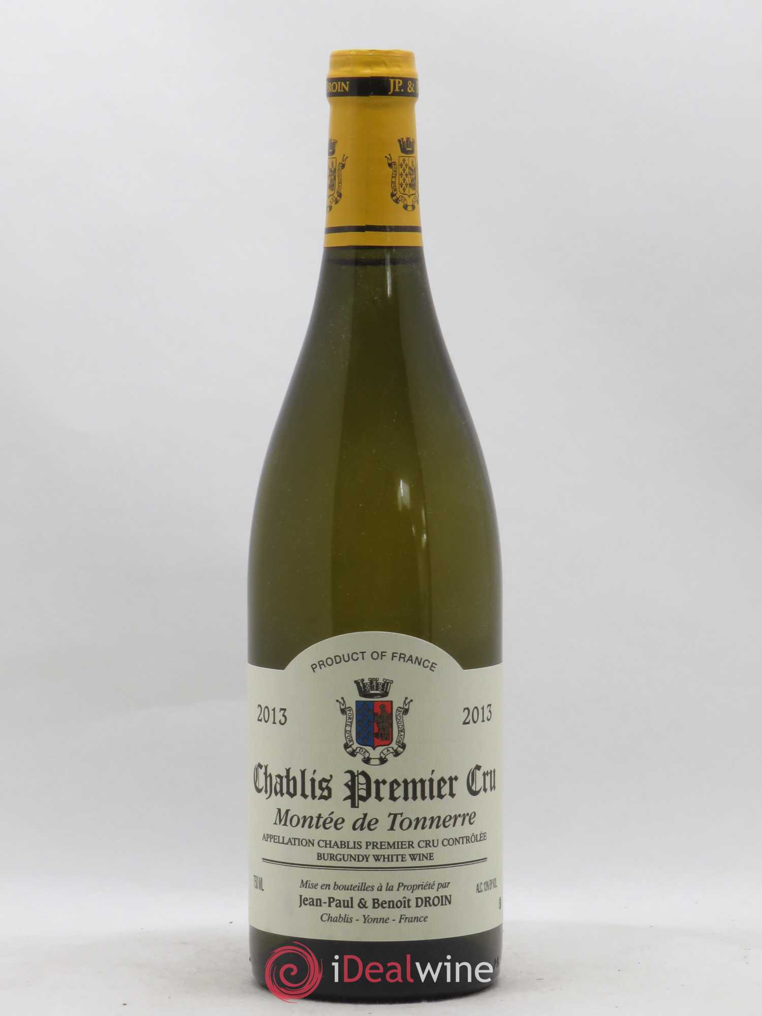 Chablis 1er Cru Montée de Tonnerre Jean-Paul & Benoît Droin (Domaine) 2013 - Lot de 1 bouteille - 0
