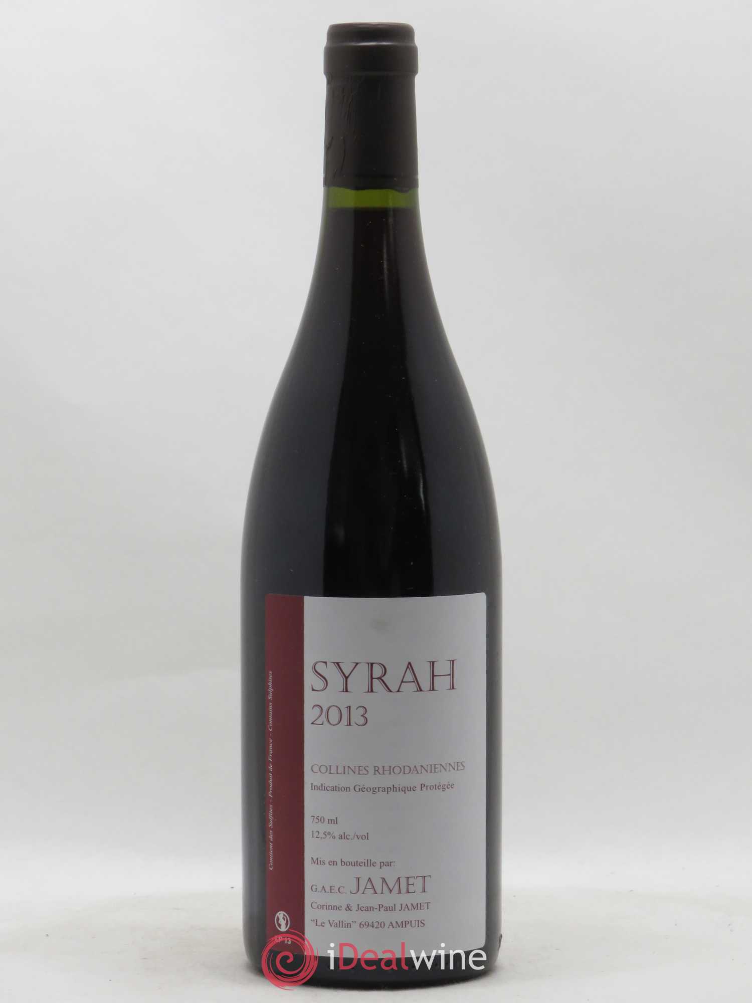 Collines Rhodaniennes Syrah Jamet (Domaine) 2013 - Lot de 1 bouteille - 0