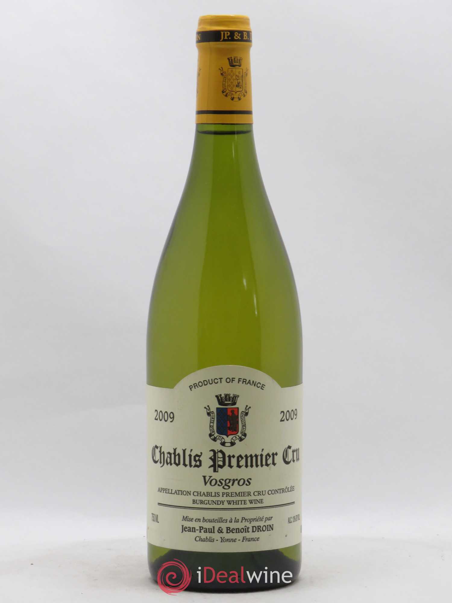 Chablis 1er Cru Vosgros Jean Paul & Benoît Droin 2009 - Posten von 1 Flasche - 0