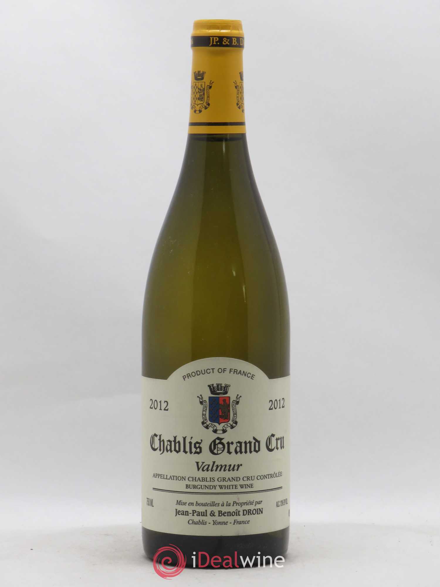 Chablis Grand Cru Valmur Jean-Paul & Benoît Droin (Domaine) 2012 - Lot de 1 bouteille - 0
