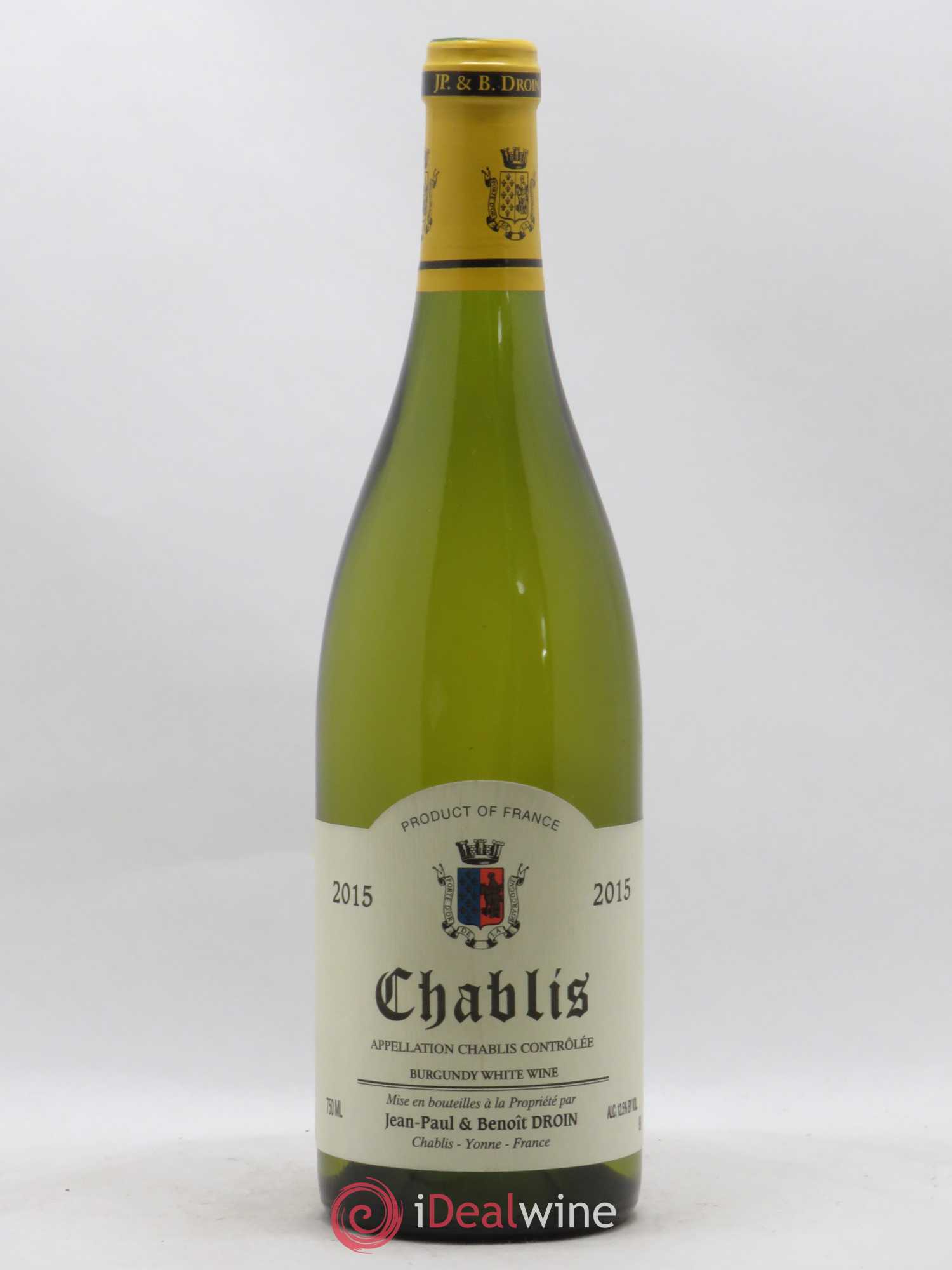 Chablis Jean-Paul & Benoît Droin (Domaine) 2015 - Lot de 1 bouteille - 0