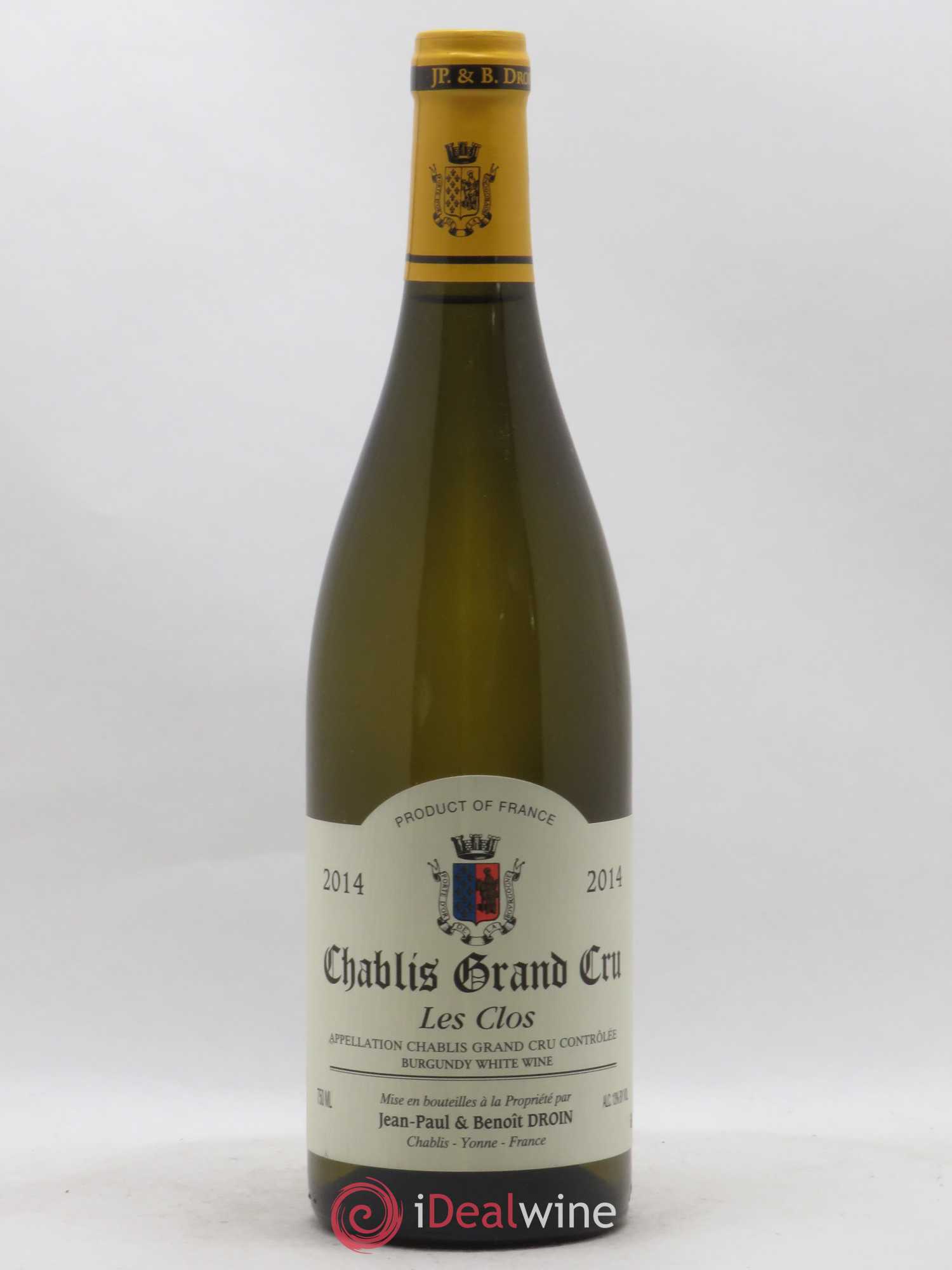 Chablis Grand Cru Les Clos Jean-Paul & Benoît Droin (Domaine) 2014 - Lot de 1 bouteille - 0