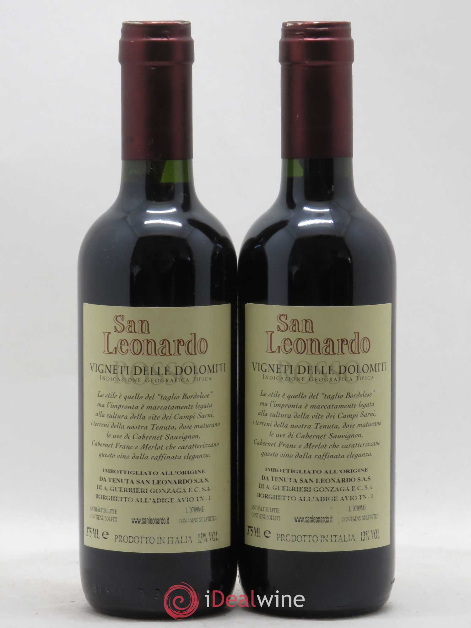 Italie IGT Vigneti delle Dolomiti Tenuta San Leonardo San Leonardo 2007 - Posten von 2 Demi-Flaschen - 1