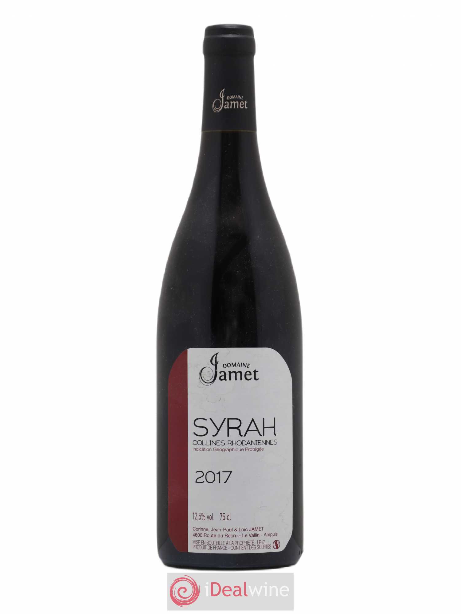 Collines Rhodaniennes Syrah Jamet (Domaine) 2017 - Lot de 1 bouteille - 0