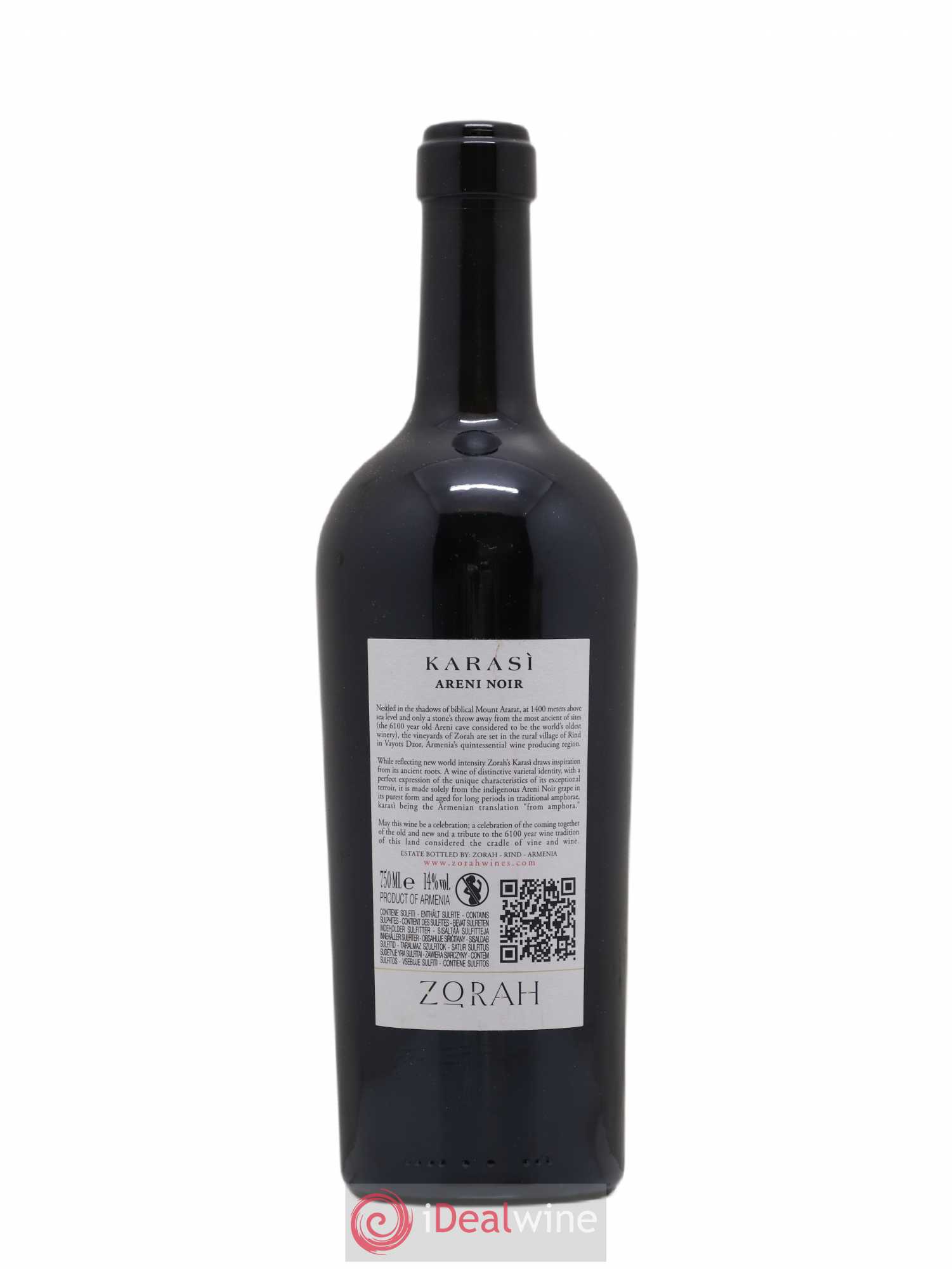 Vins Etrangers Arménie Karasi Zorah 2013 - Lot de 1 bouteille - 1