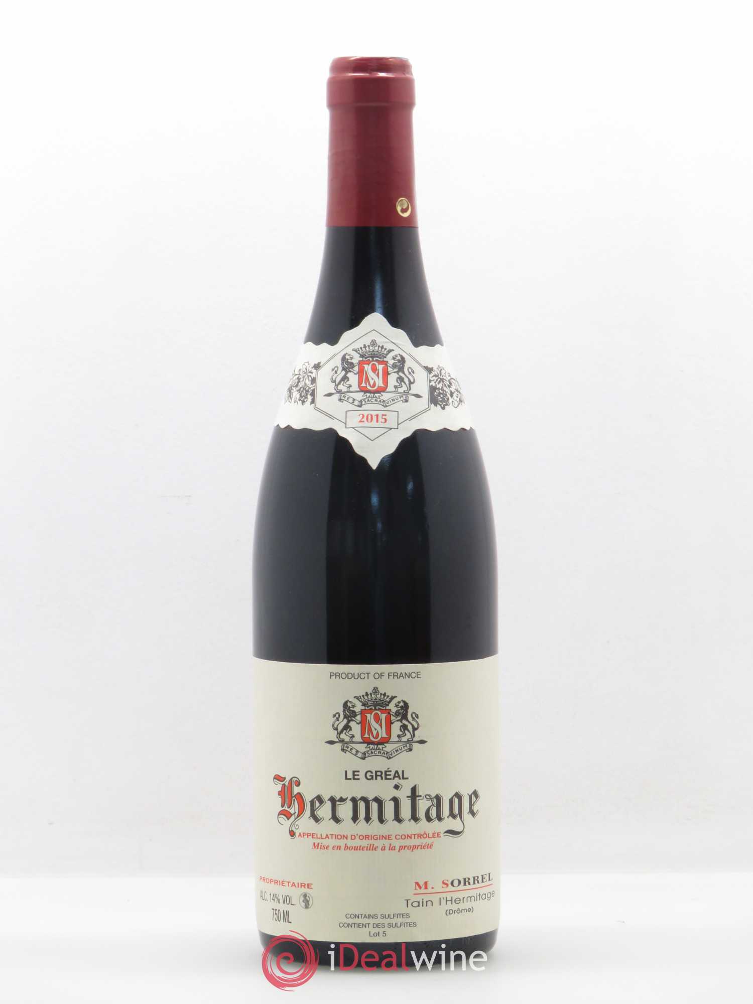 Hermitage Le Gréal Marc Sorrel 2015 - Lot de 1 bouteille - 0