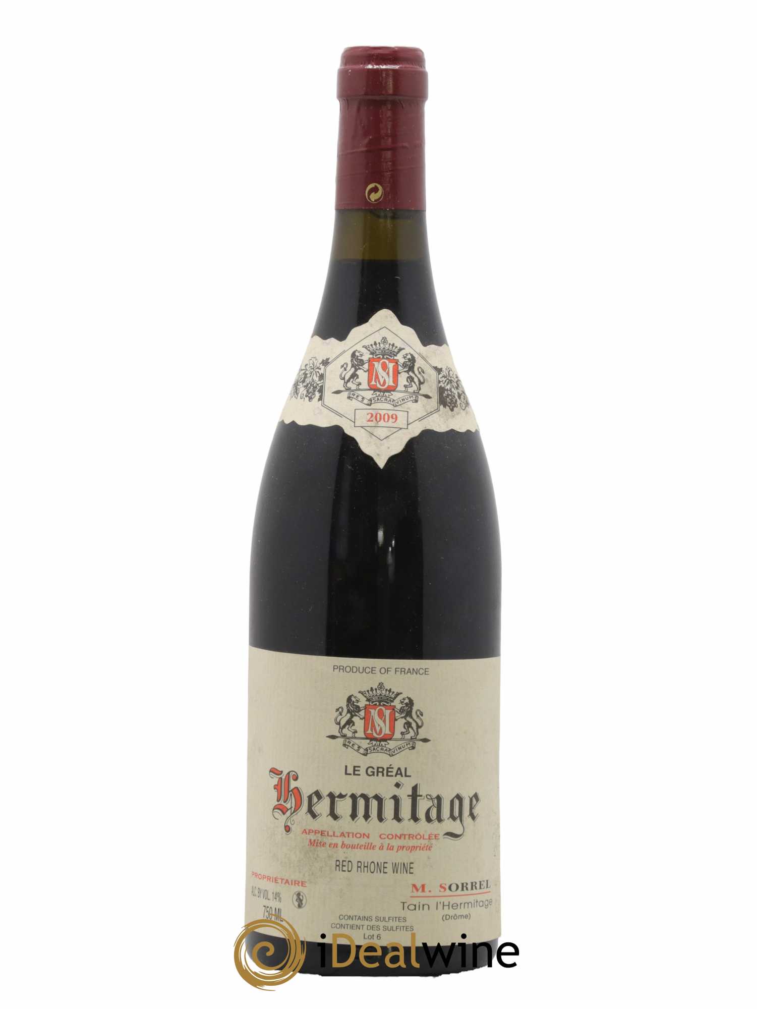 Hermitage Le Gréal Marc Sorrel 2009 - Lot de 1 bouteille - 0
