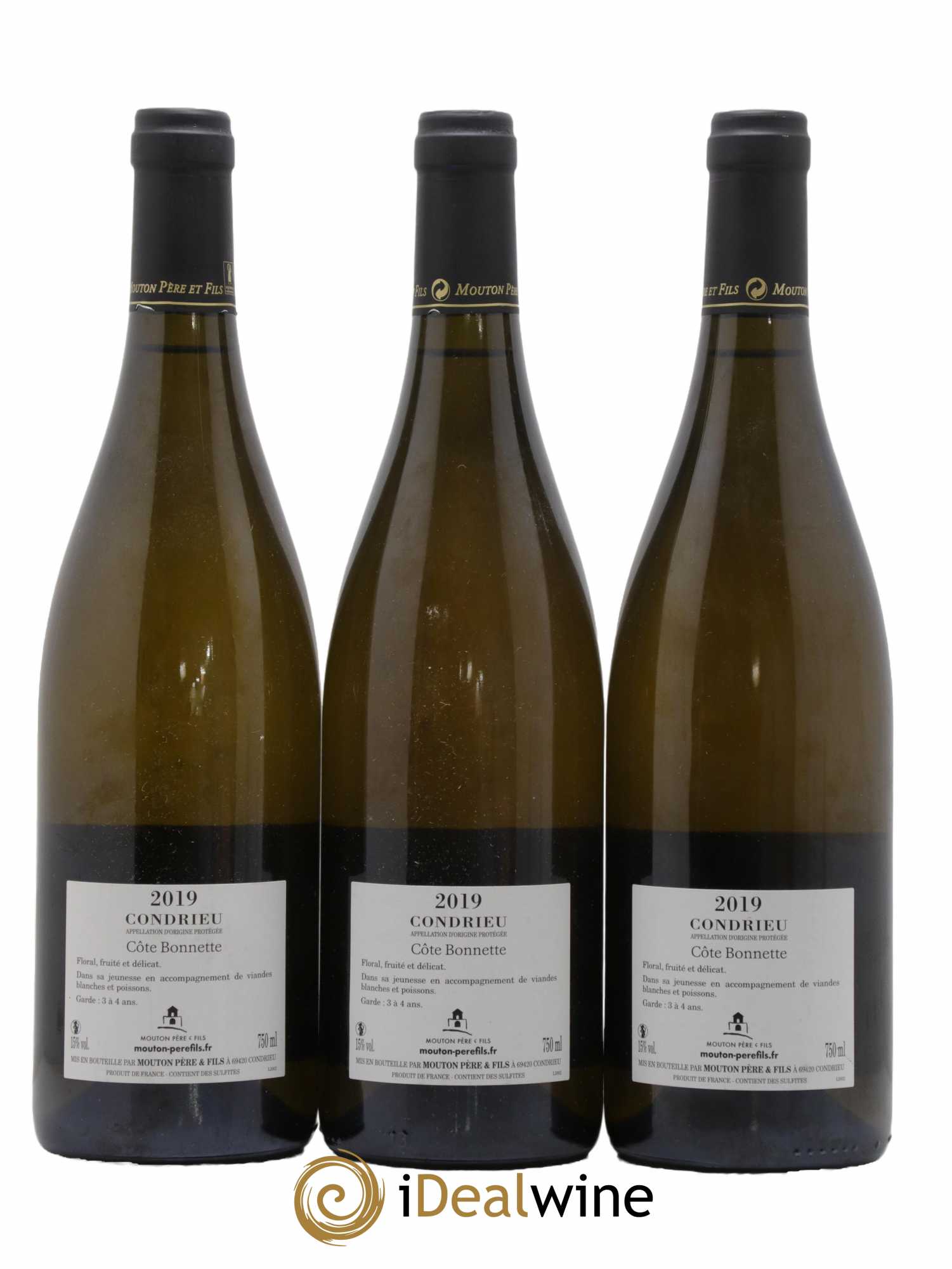 Condrieu Côte Bonnette Mouton 2019 - Lot de 3 bouteilles - 1