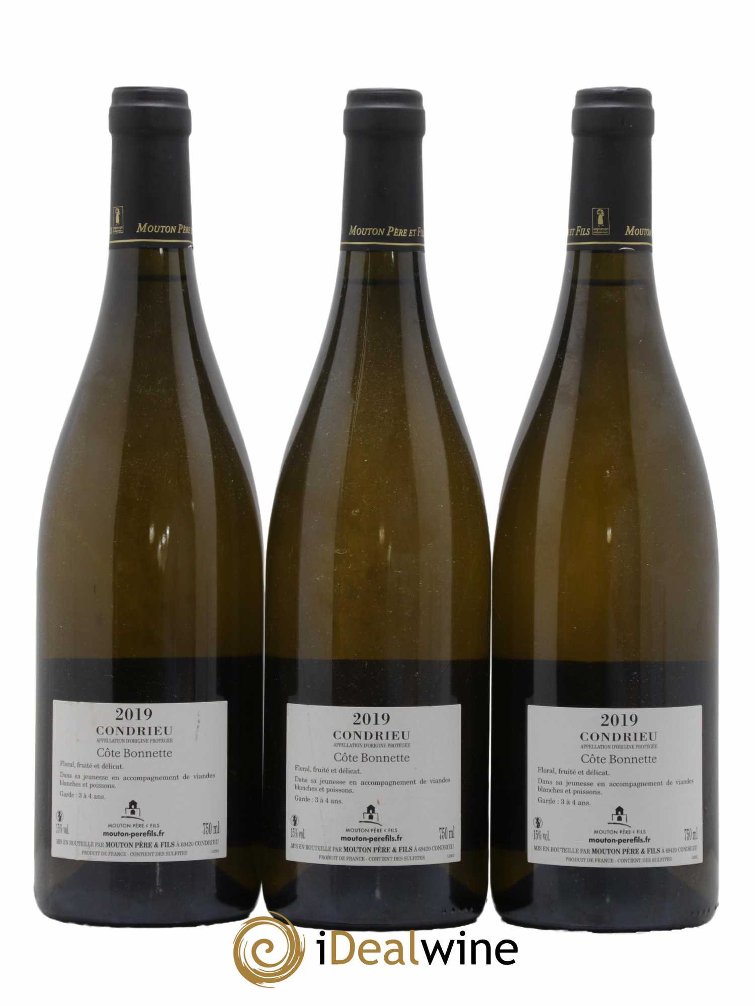 Condrieu Côte Bonnette Mouton 2019 - Lot de 3 bouteilles - 1