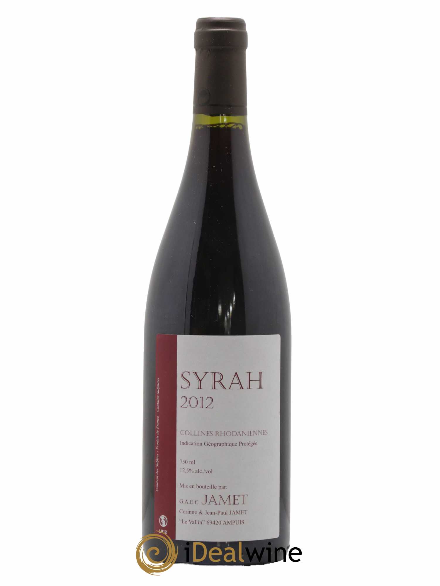 Collines Rhodaniennes Syrah Jamet (Domaine) 2012 - Posten von 1 Flasche - 0