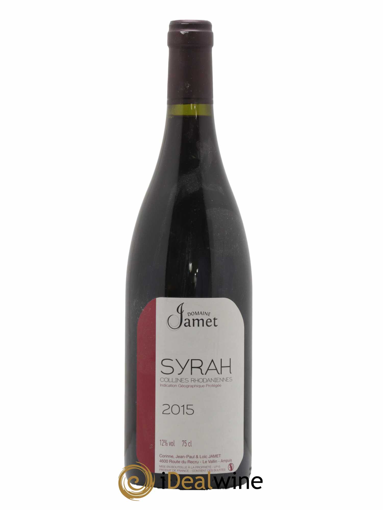 Collines Rhodaniennes Syrah Jamet (Domaine) 2015 - Lot de 1 bouteille - 0
