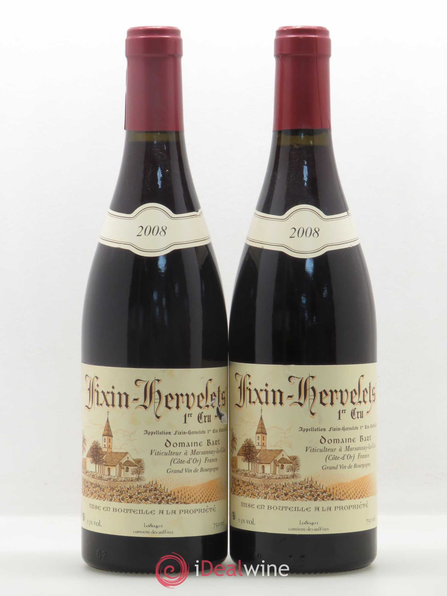 Fixin 1er Cru Les Hervelets Domaine Bart 2008 - Posten von 2 Flaschen - 0
