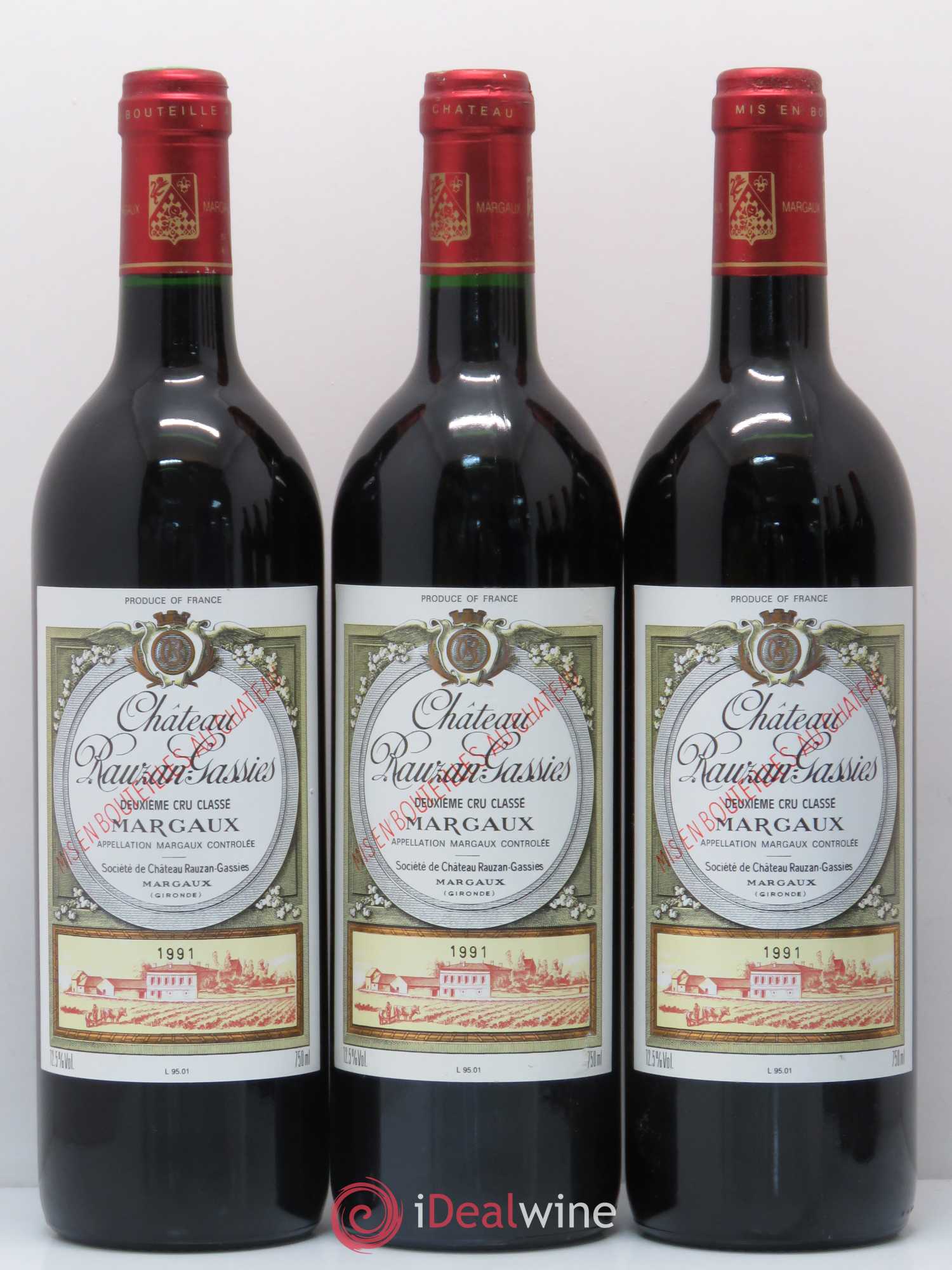 Château Rauzan-Gassies 2ème Grand Cru Classé 1991 - Lot de 6 bouteilles - 1