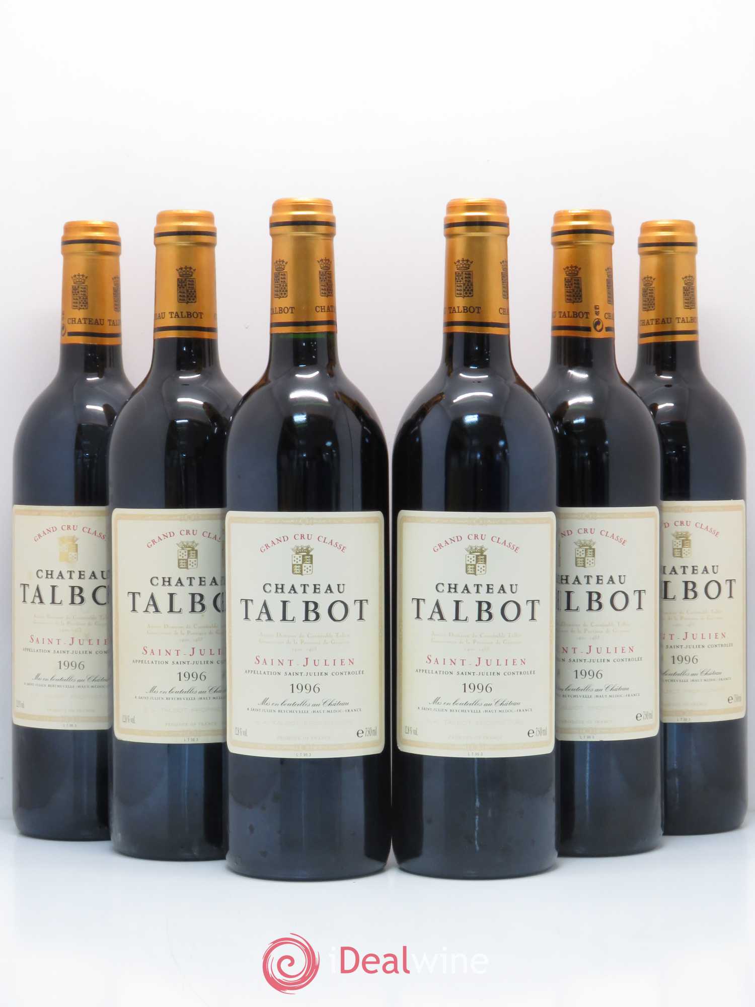 Château Talbot 4ème Grand Cru Classé 1996 - Lot de 6 bouteilles - 0