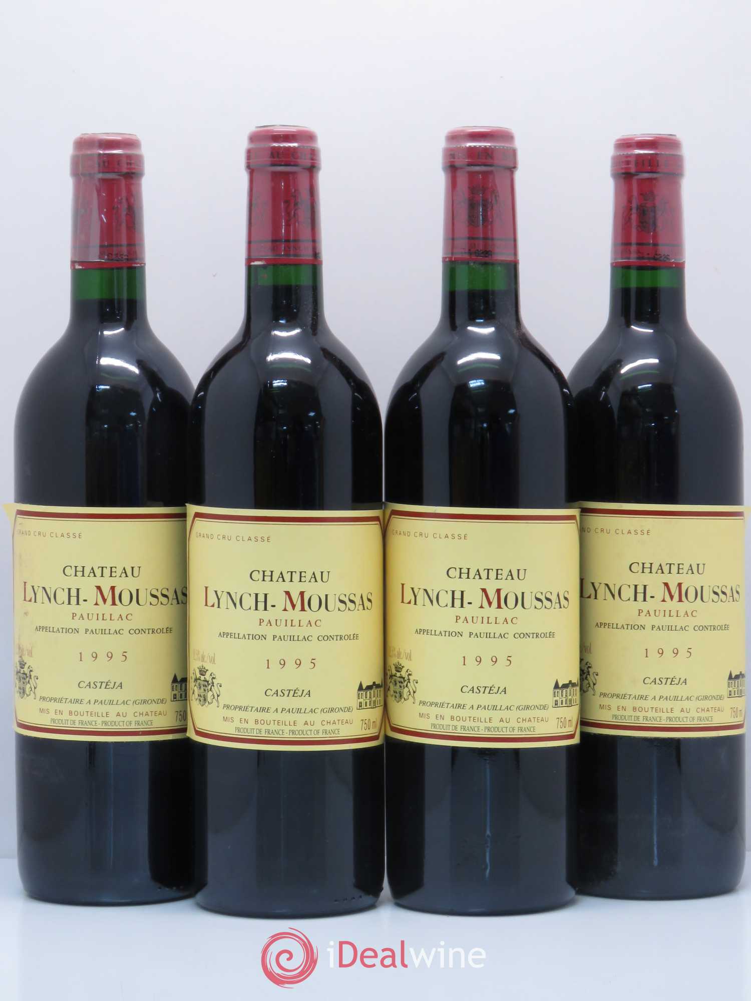 Château Lynch Moussas 5ème Grand Cru Classé 1995 - Lot de 4 bouteilles - 0