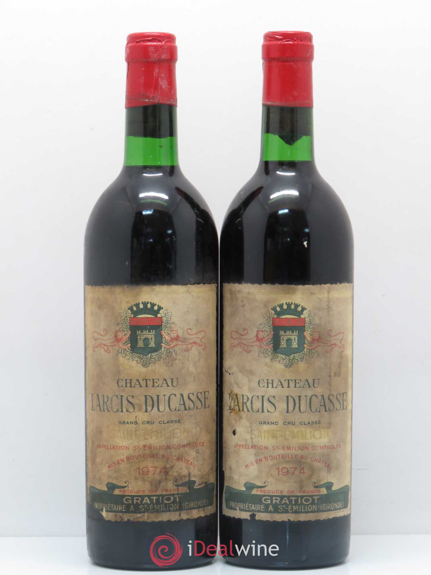 Château Larcis Ducasse 1er Grand Cru Classé B 1974 - Lot de 2 bouteilles - 0