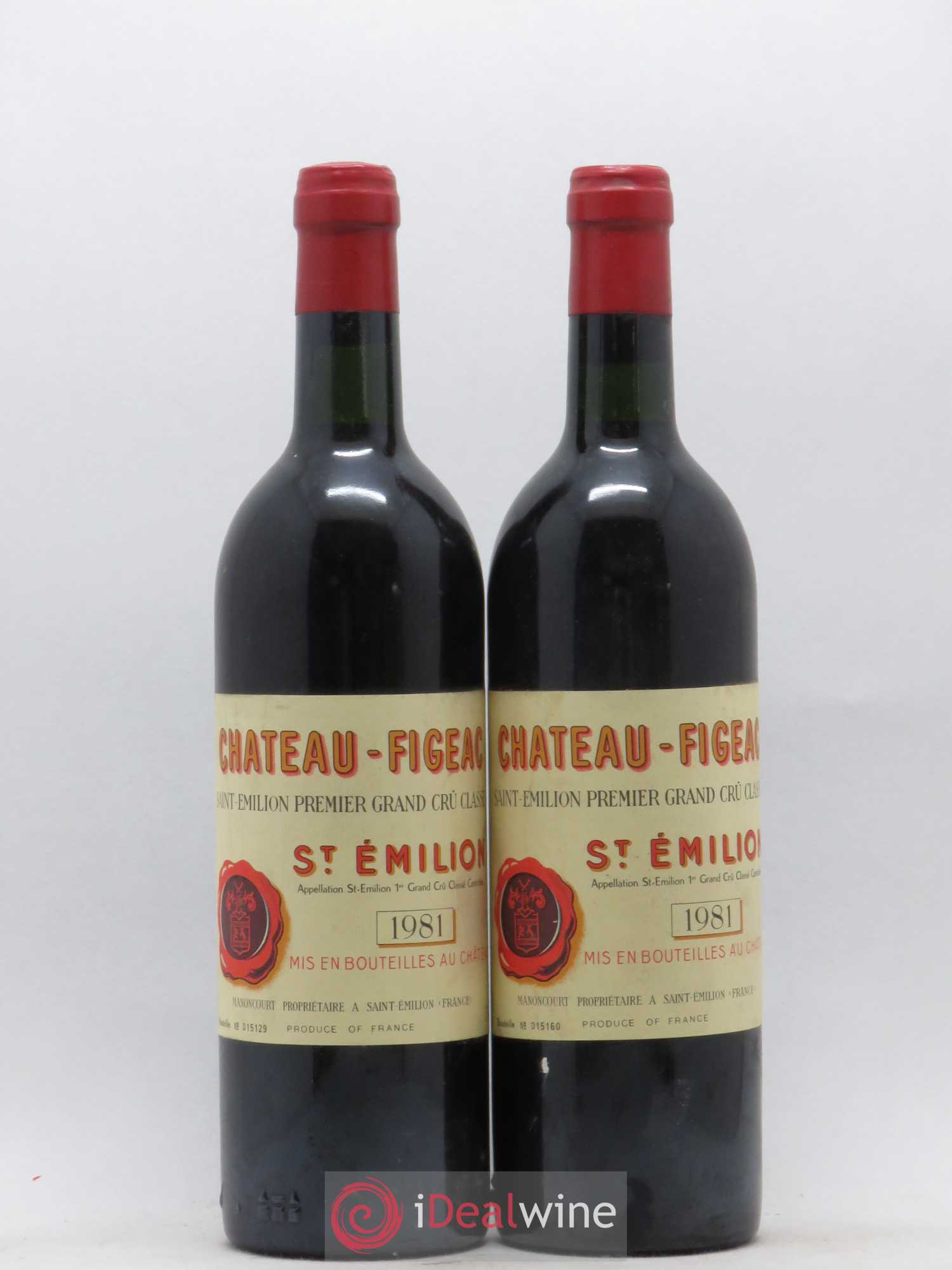 Château Figeac 1er Grand Cru Classé A 1981 - Lot de 2 bouteilles - 0