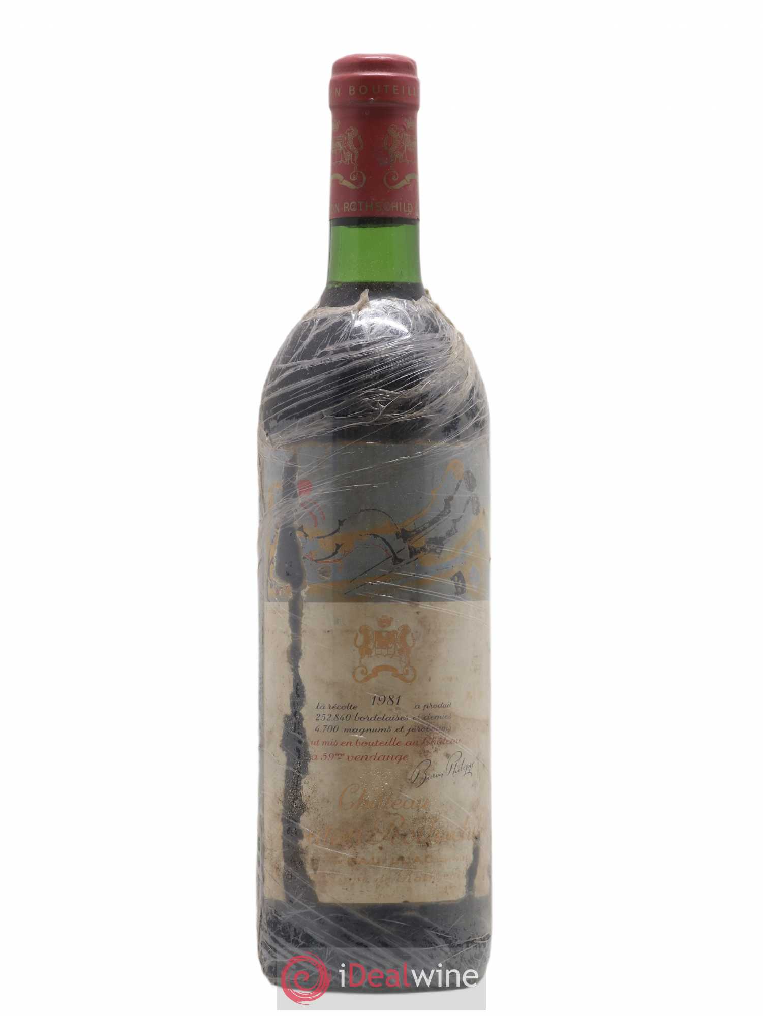 Château Mouton Rothschild 1er Grand Cru Classé 1981 - Lot de 1 bouteille - 0
