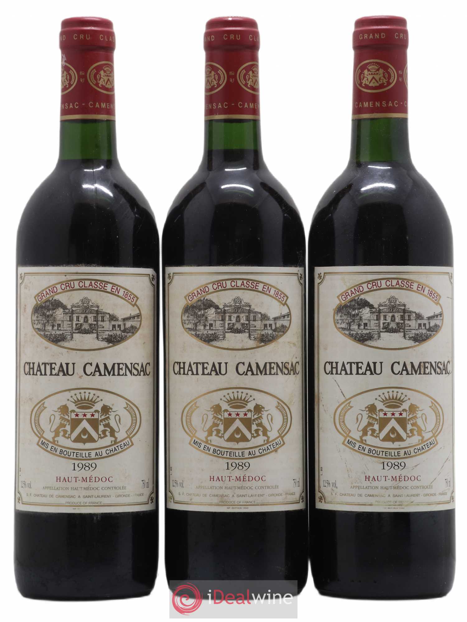 Château Camensac 5ème Grand Cru Classé 1989 - Lot de 3 bouteilles - 0