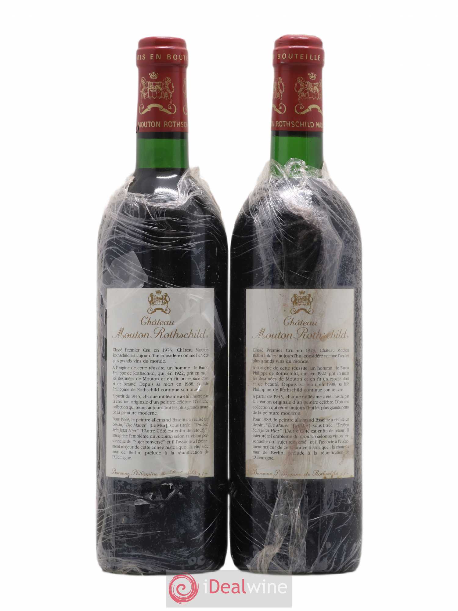 Château Mouton Rothschild 1er Grand Cru Classé 1989 - Lot de 2 bouteilles - 1