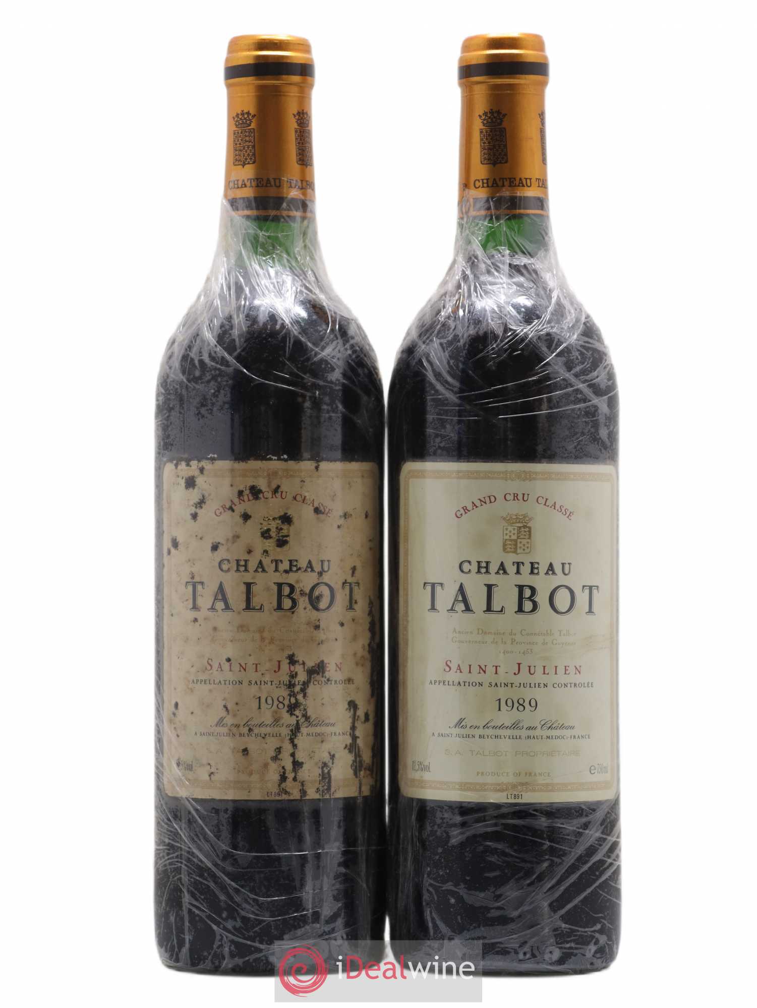 Château Talbot 4ème Grand Cru Classé 1989 - Lot de 2 bouteilles - 0