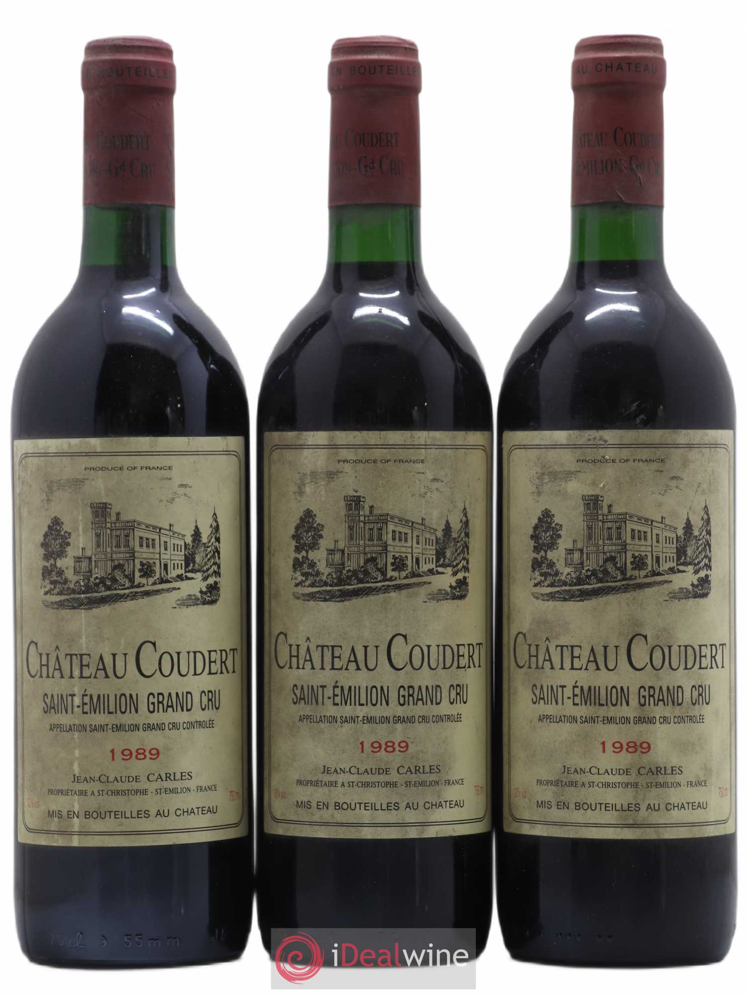 Saint-Émilion Grand Cru Château Coudert 1989 - Lot de 3 bouteilles - 0