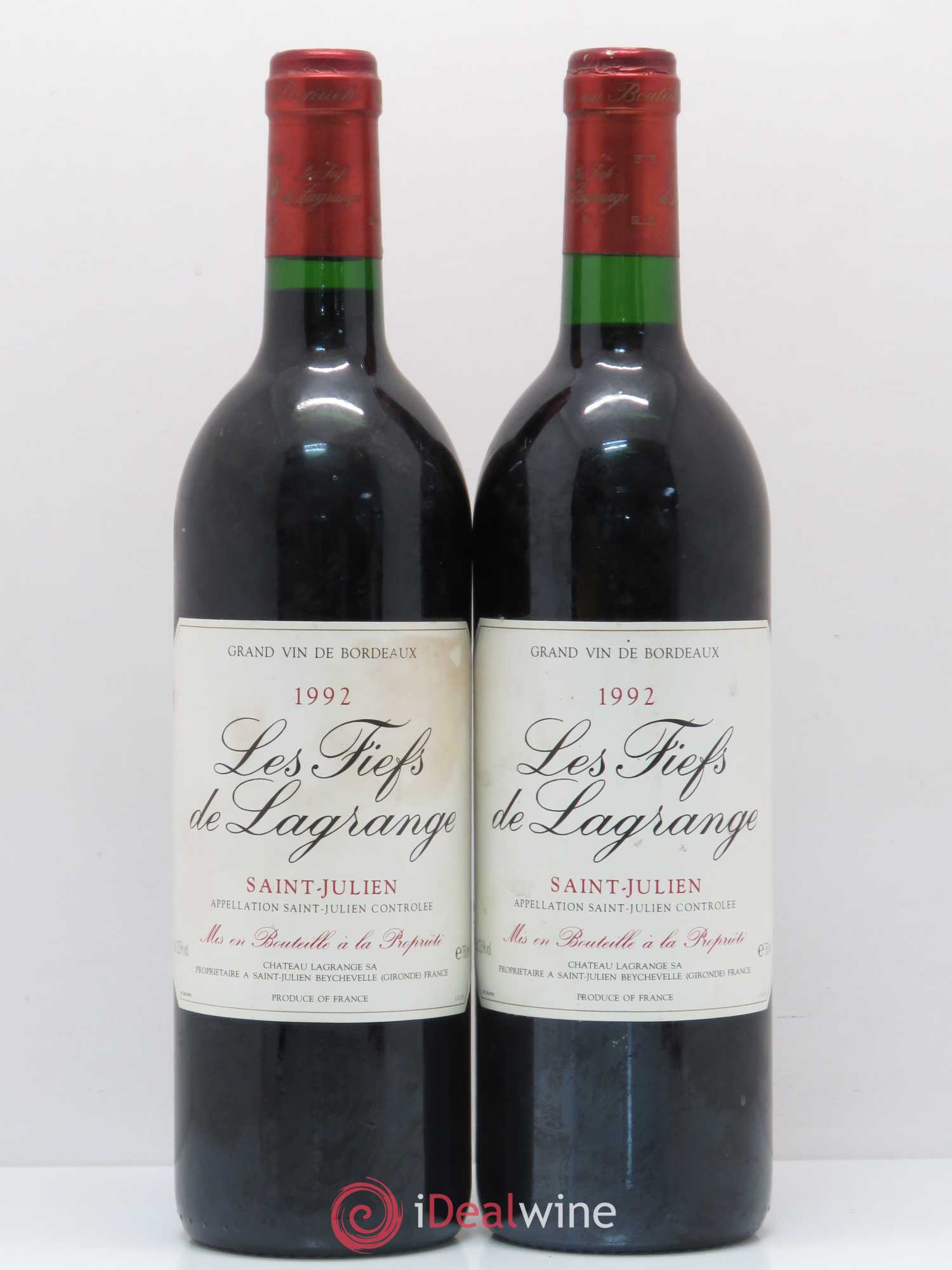 Les Fiefs de Lagrange Second Vin 1992 - Lot de 2 bouteilles - 0