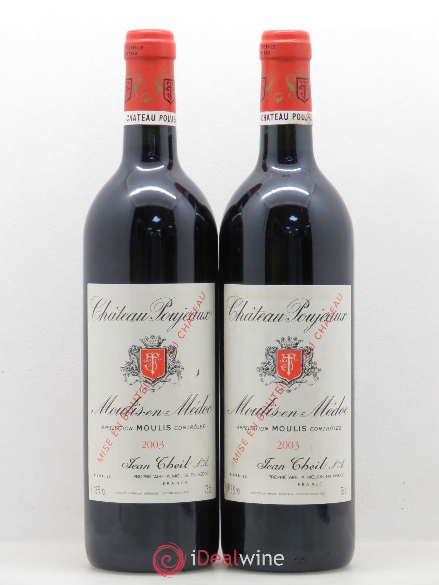 Château Poujeaux 2003 - Lot de 2 bouteilles - 0