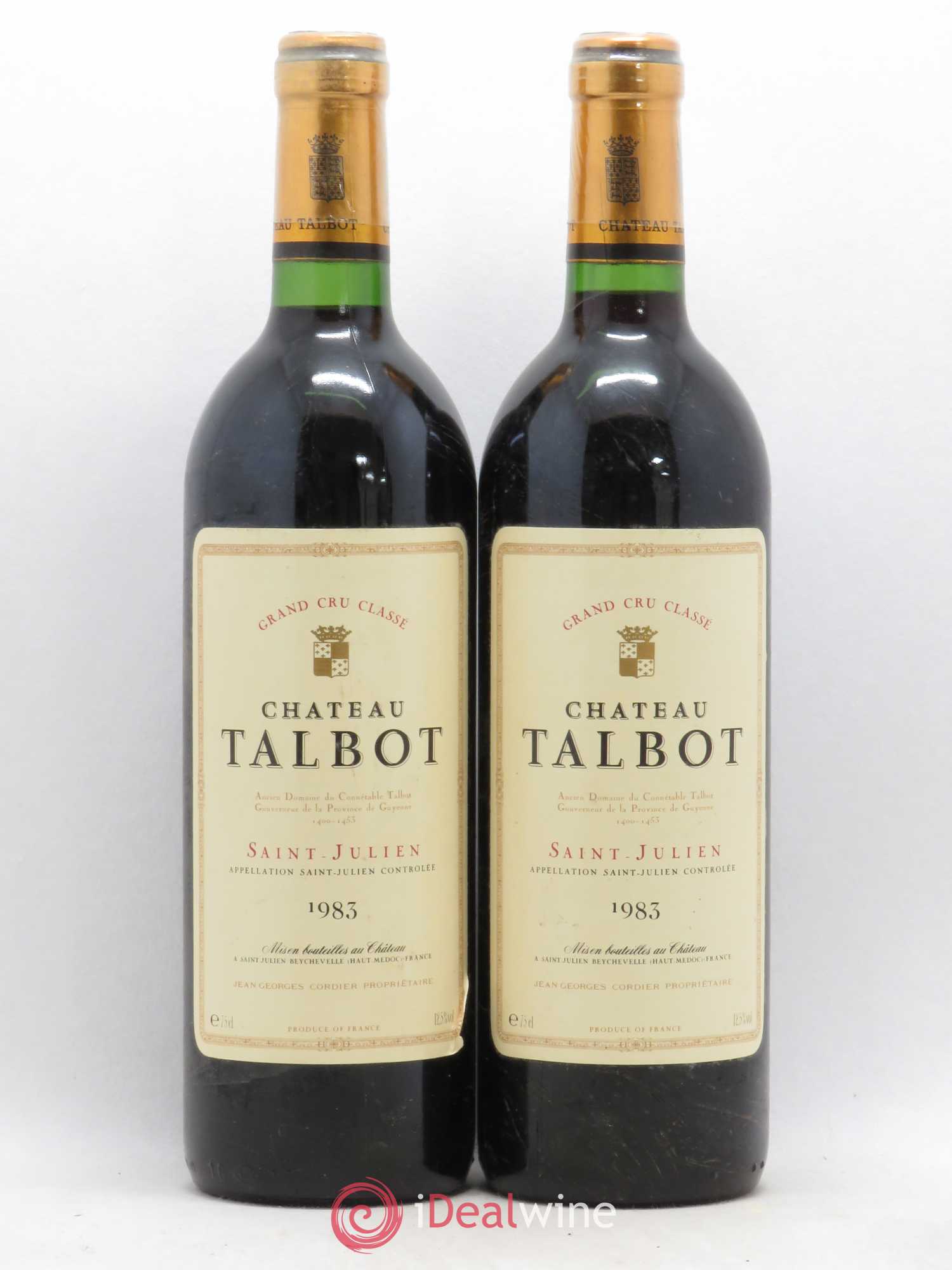 Château Talbot 4ème Grand Cru Classé 1983 - Lot de 2 bouteilles - 0