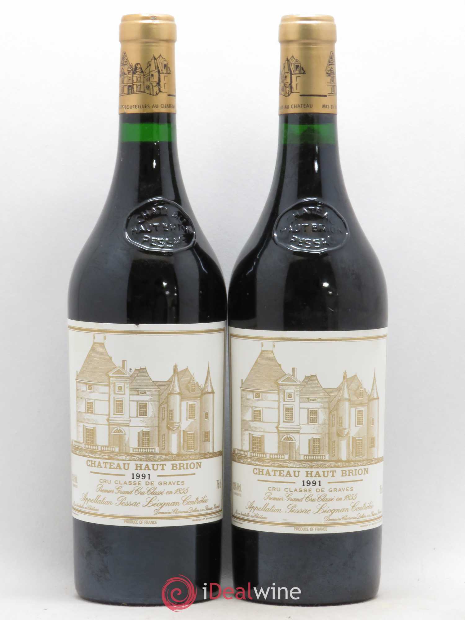 Château Haut Brion 1er Grand Cru Classé 1991 - Lot de 2 bouteilles - 0