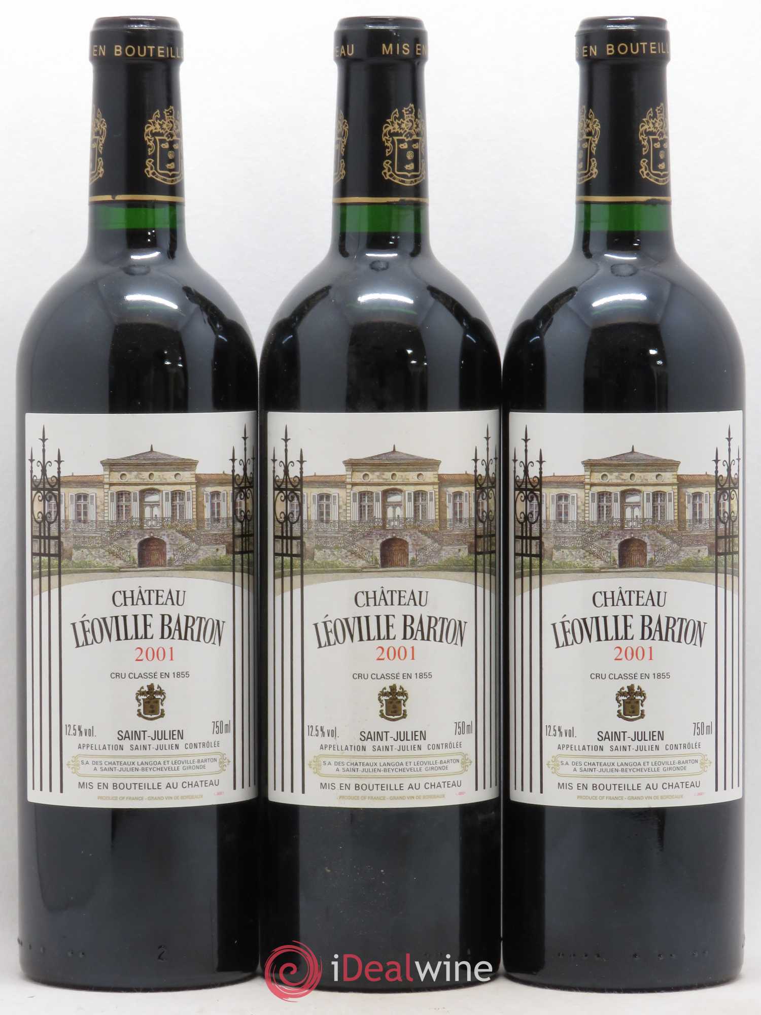 Château Léoville Barton 2ème Grand Cru Classé 2001 - Lot de 3 bouteilles - 0