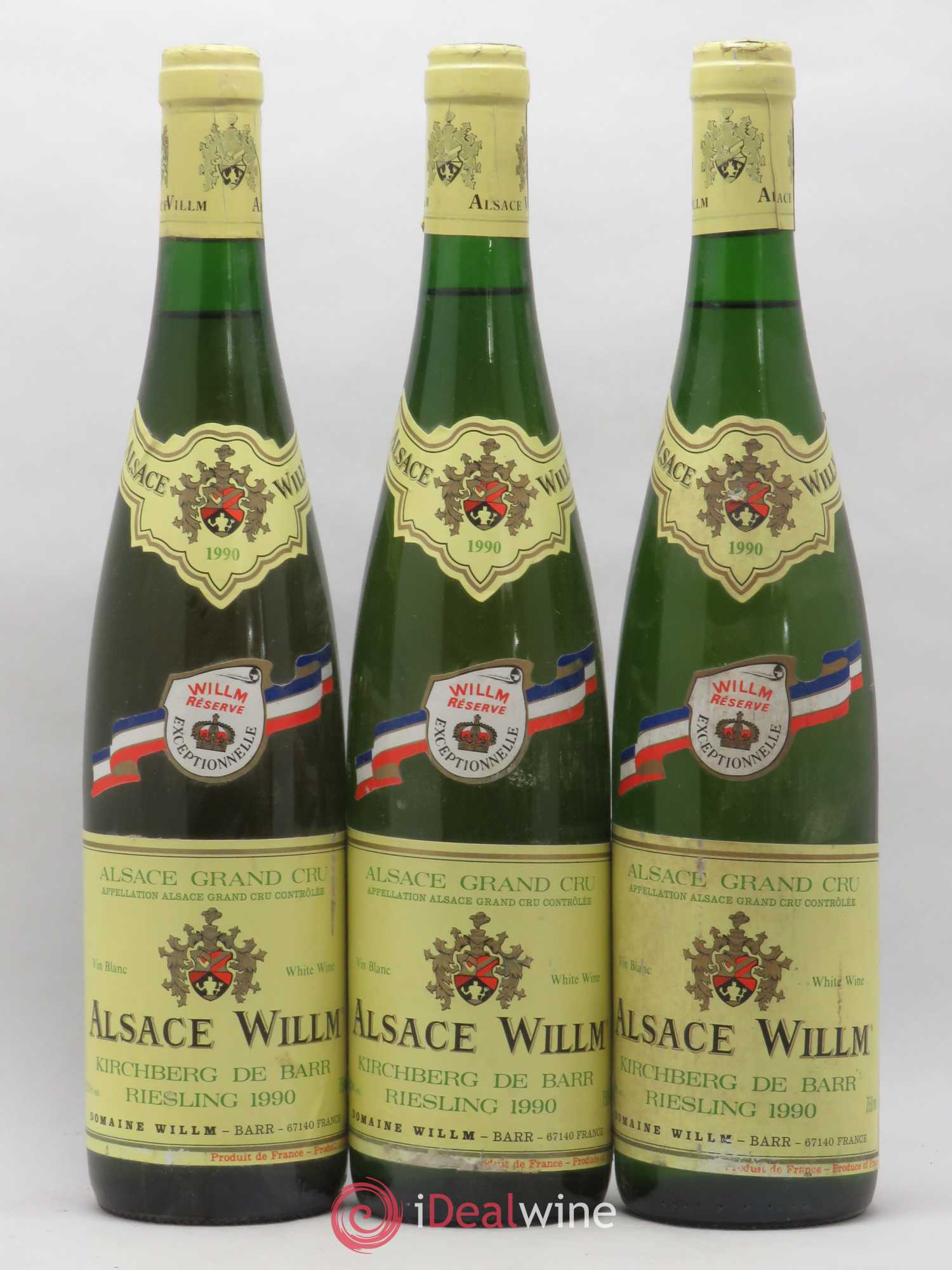 Alsace Grand Cru Kirchberg de Barr Domaine Willm Réserve Exceptionnelle 1990 - Posten von 3 Flaschen - 0