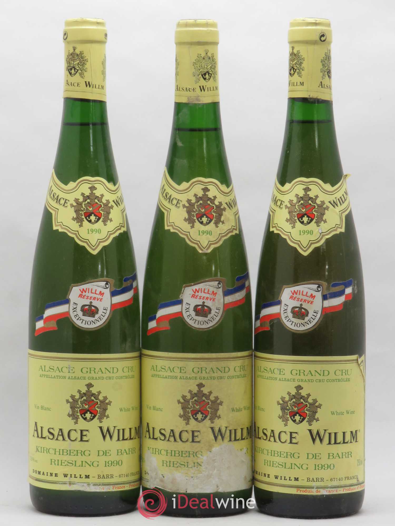 Alsace Grand Cru Kirchberg de Barr Domaine Willm Réserve Exceptionnelle 1990 - Posten von 3 Flaschen - 0